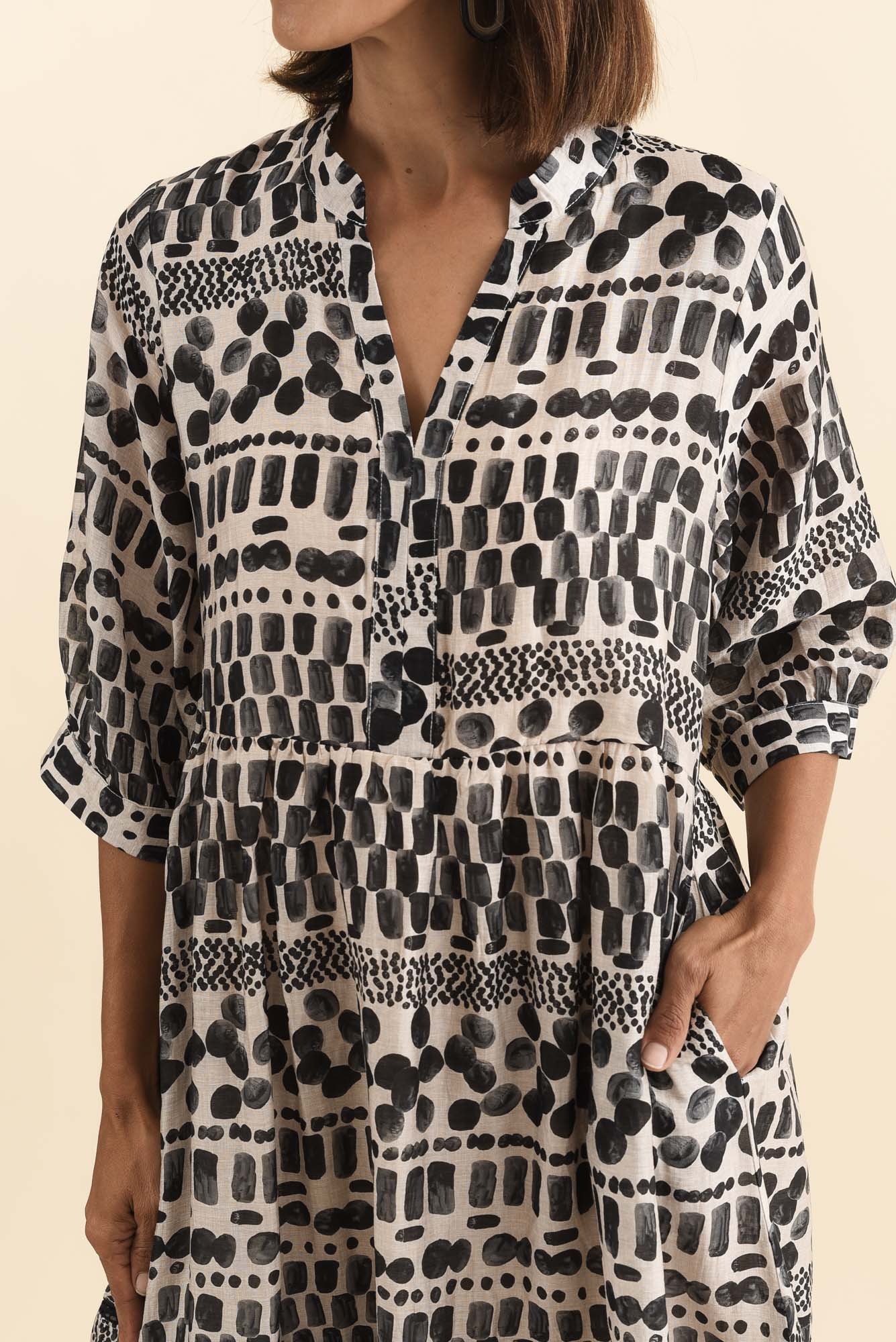Lillian Black Spot Tier Dress - Image 5