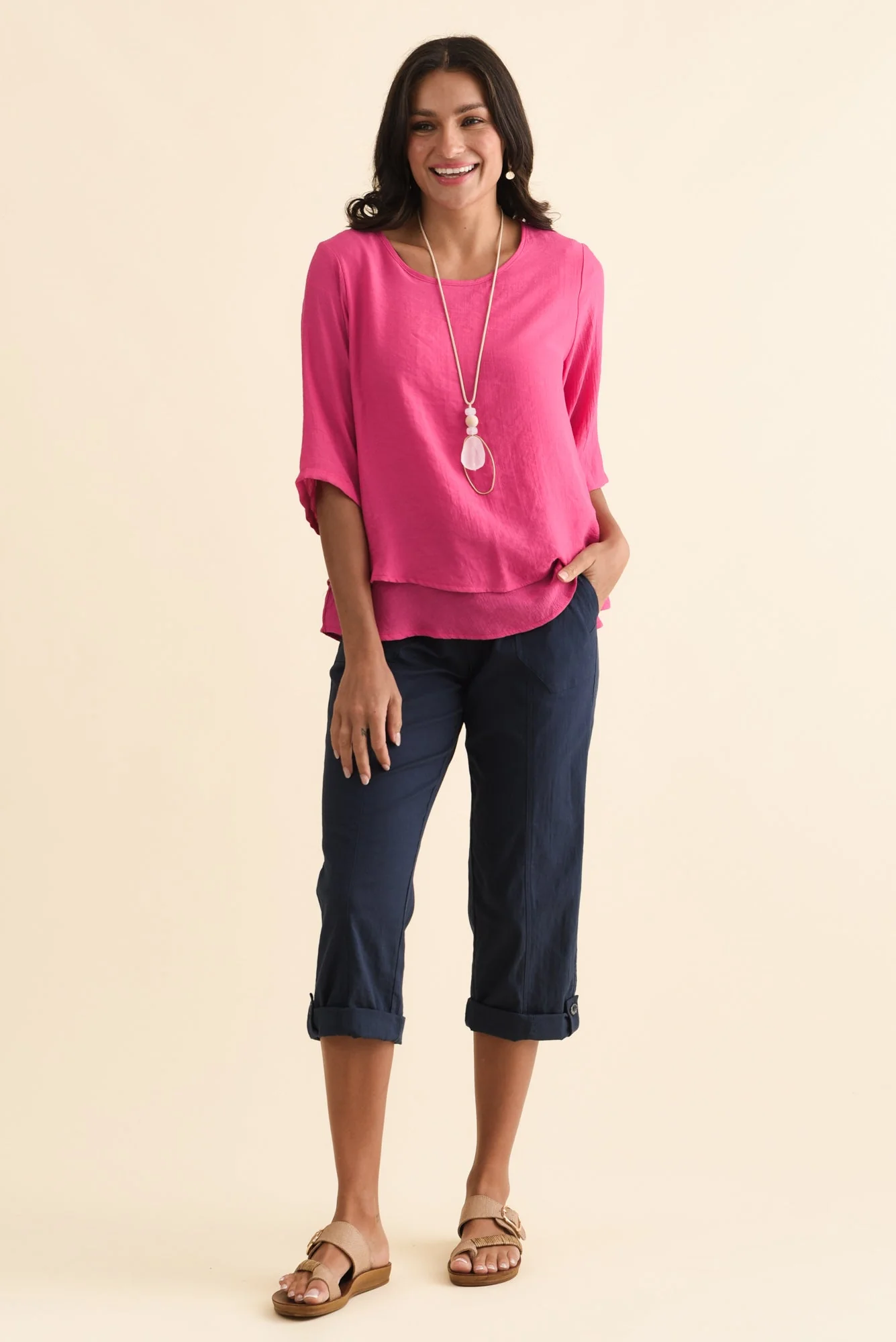 Lindsay Navy 7/8 Cargo Pants - Image 7