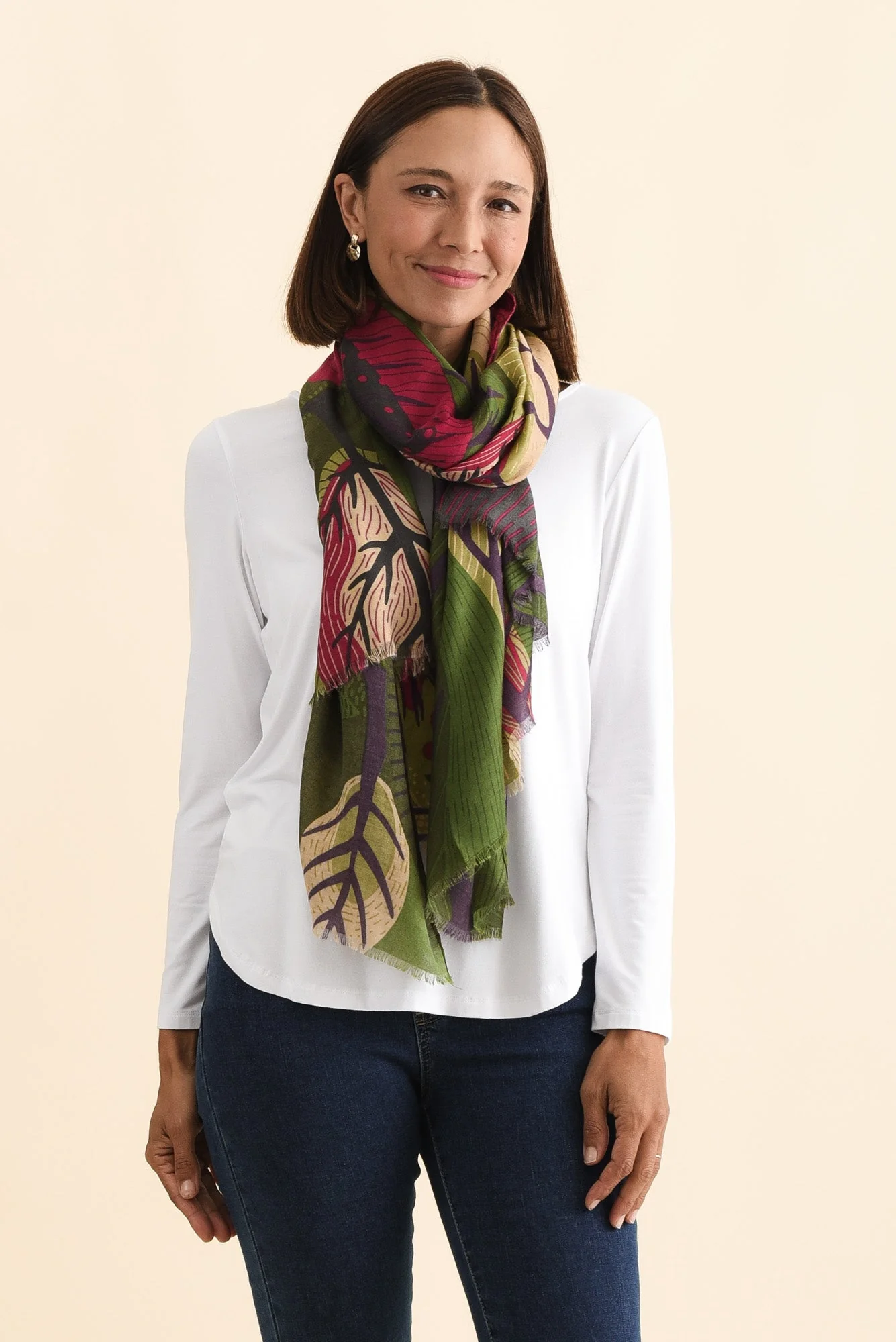 Linnea Green Leaf Scarf