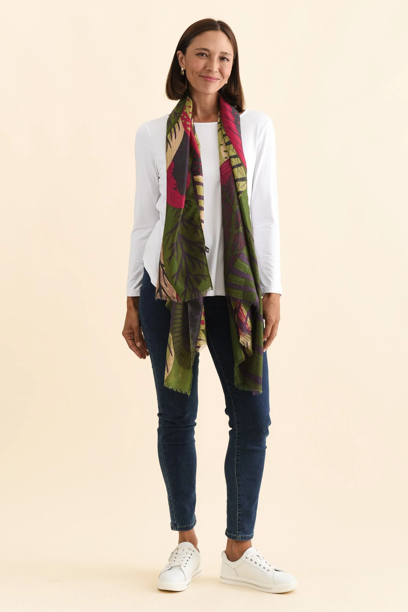 Linnea Green Leaf Scarf - Image 2