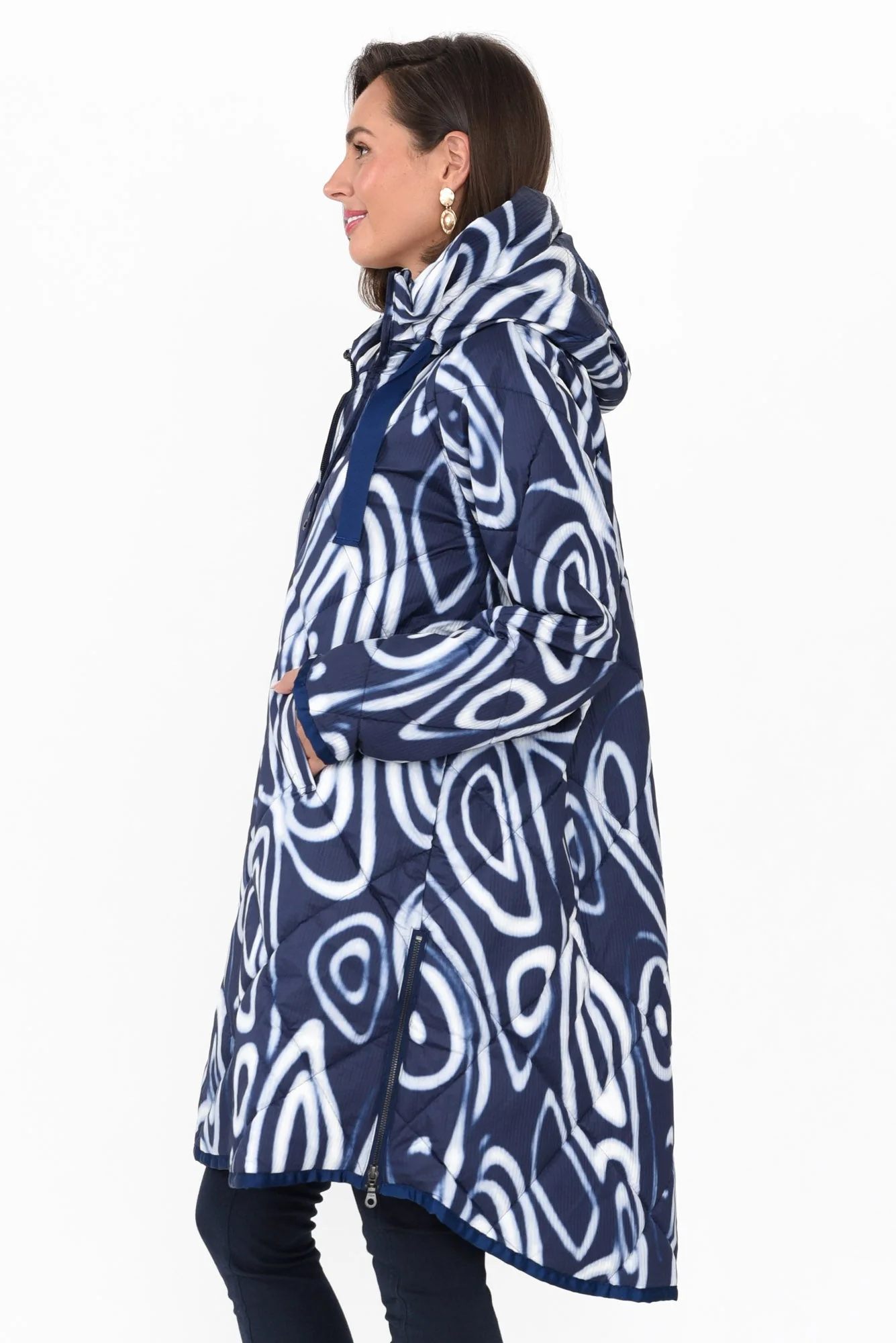 Linton Navy Abstract Zip Jacket - Image 4