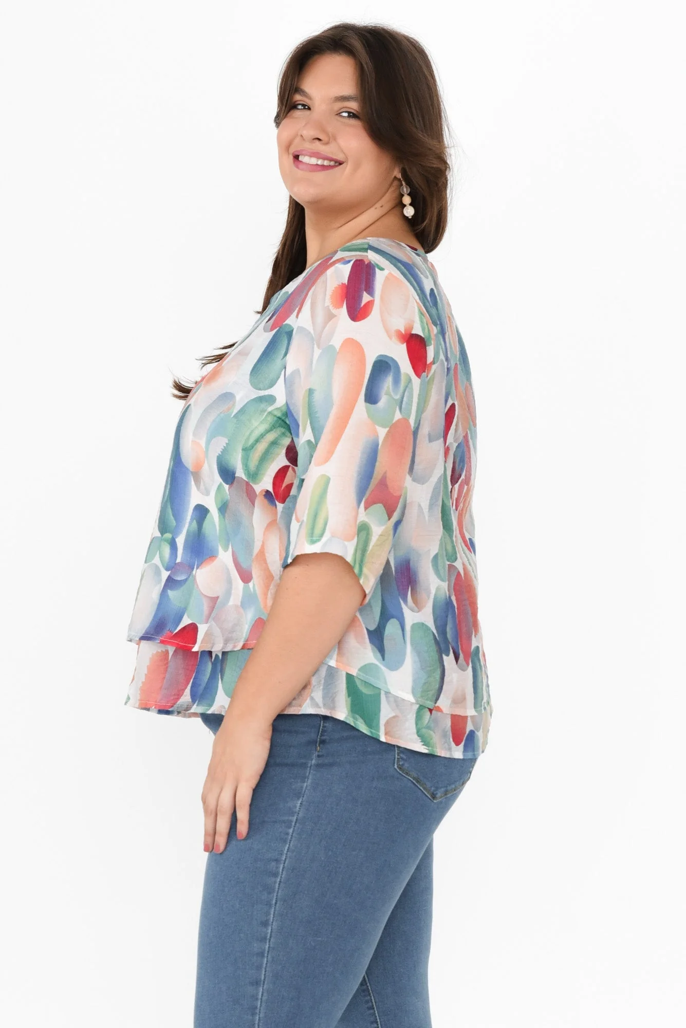 Liora Blue Abstract Layered Top - Image 8