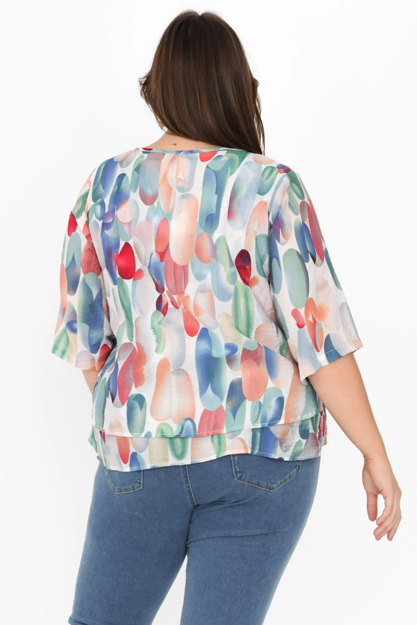 Liora Blue Abstract Layered Top - Image 9
