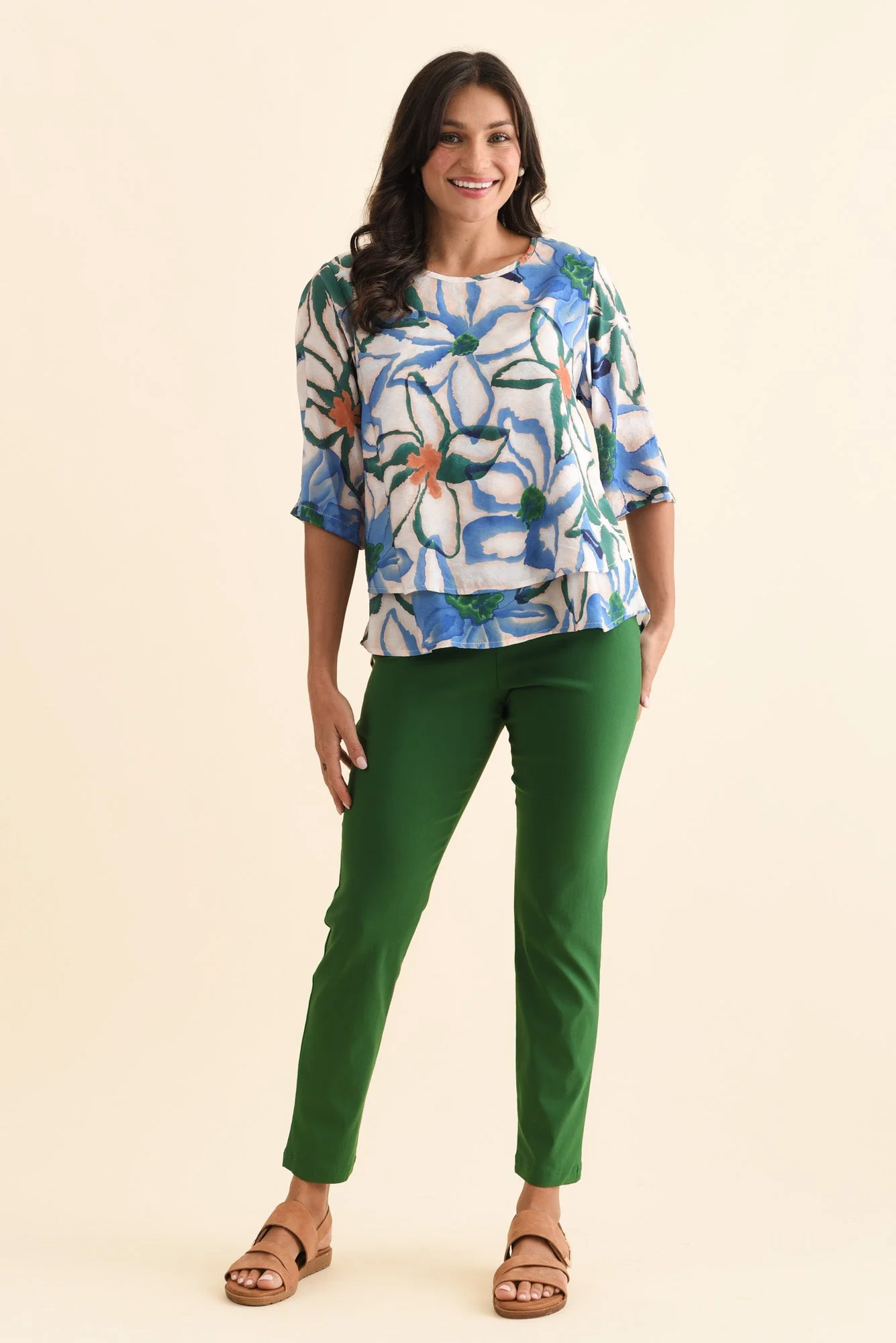 Liora Blue Flower Layered Top - Image 2