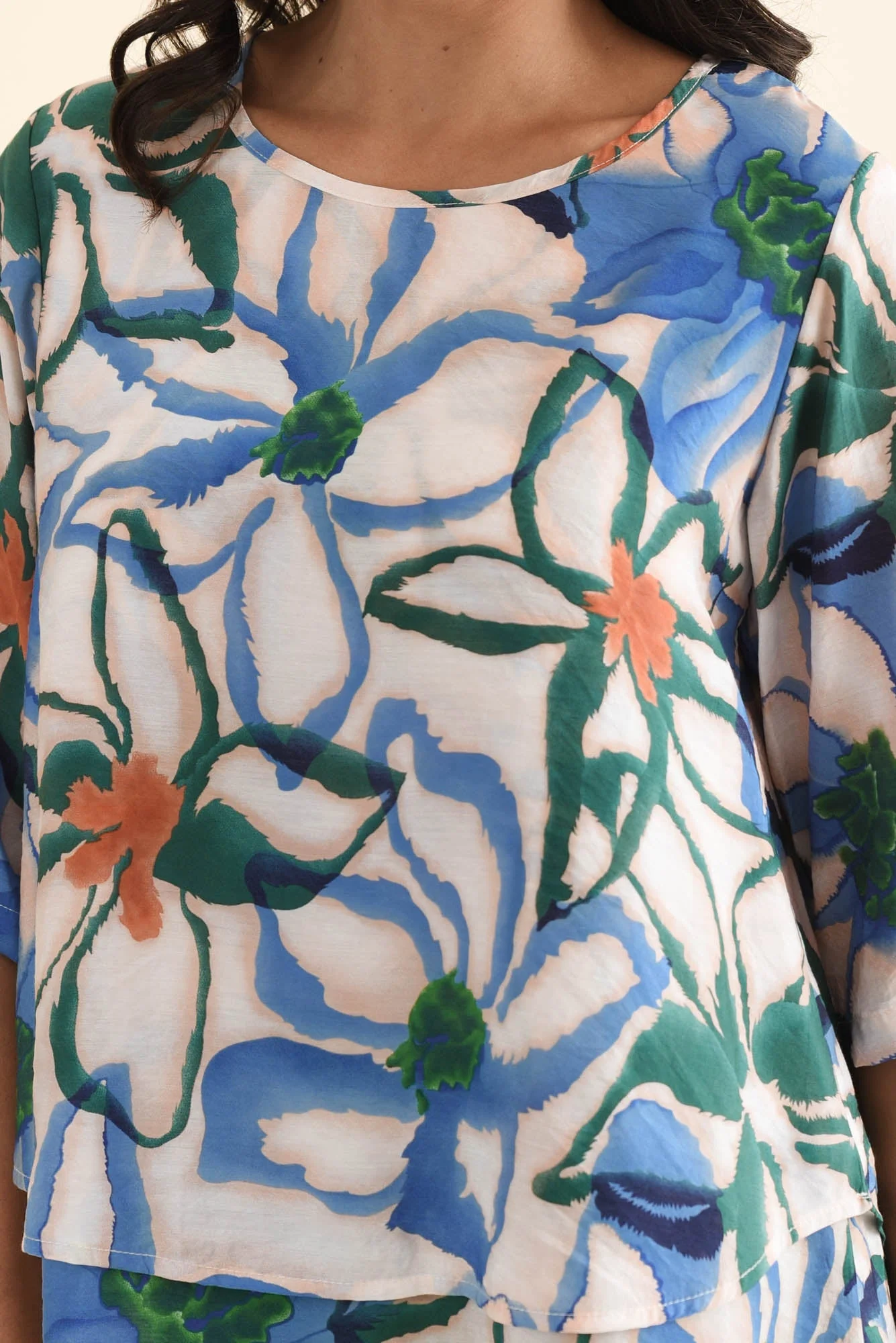 Liora Blue Flower Layered Top - Image 5