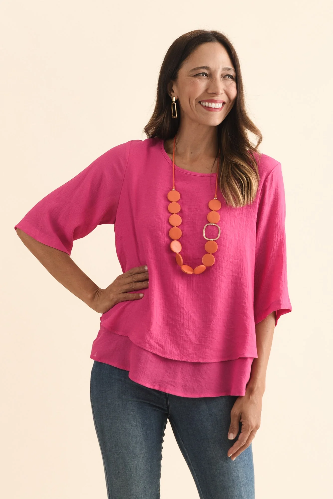 Liora Fuchsia Layered Top