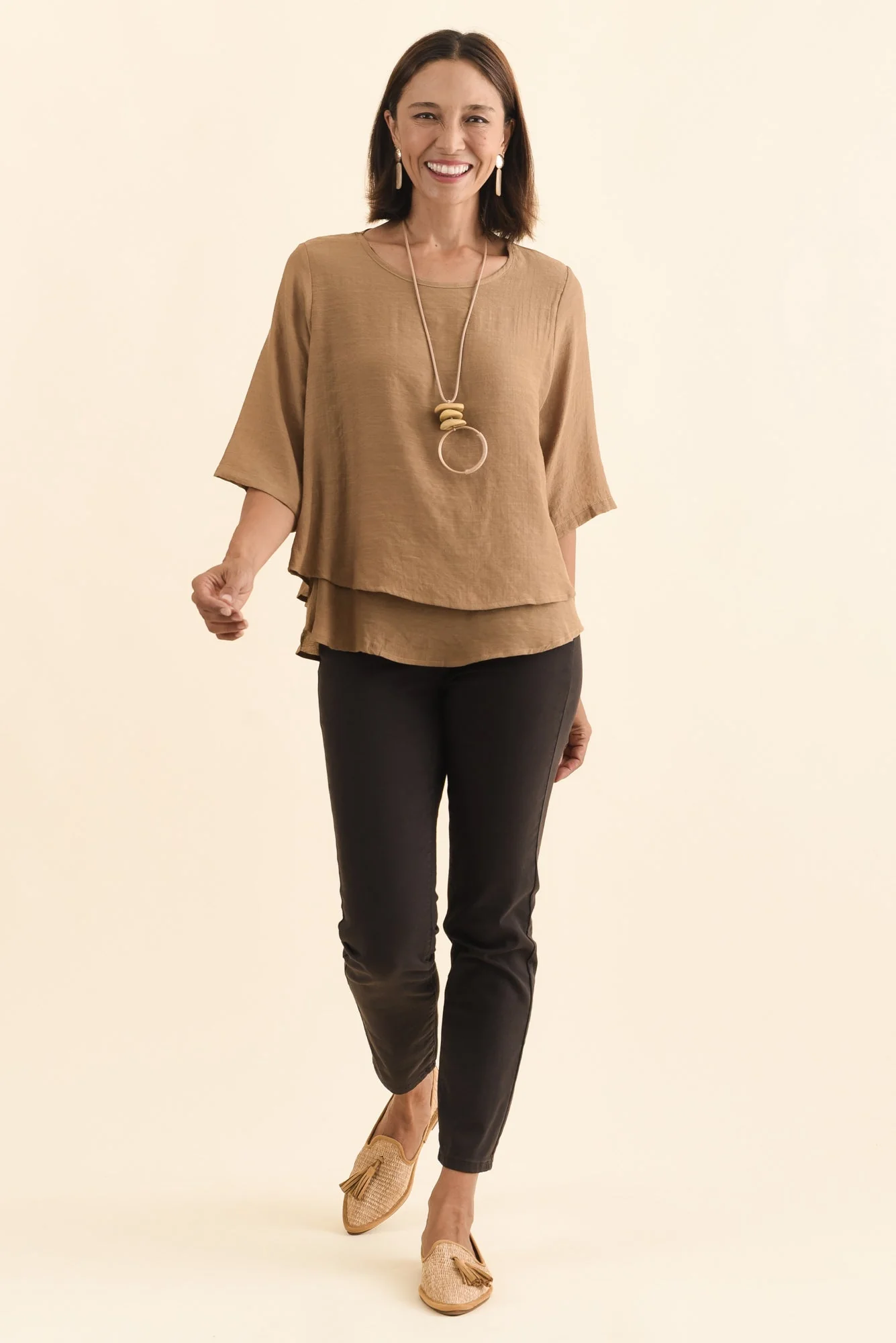 Liora Mocha Layered Top - Image 2