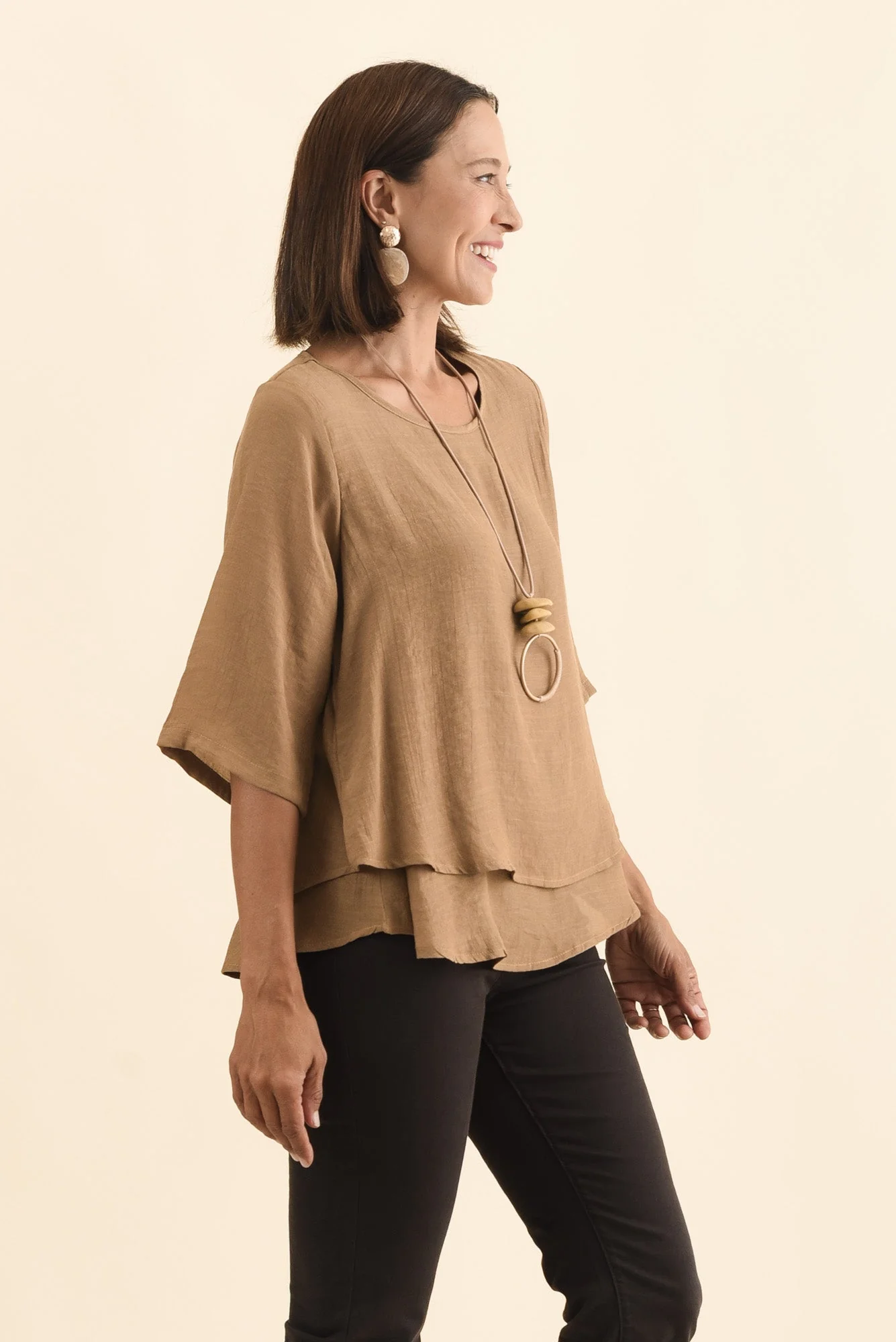 Liora Mocha Layered Top - Image 3