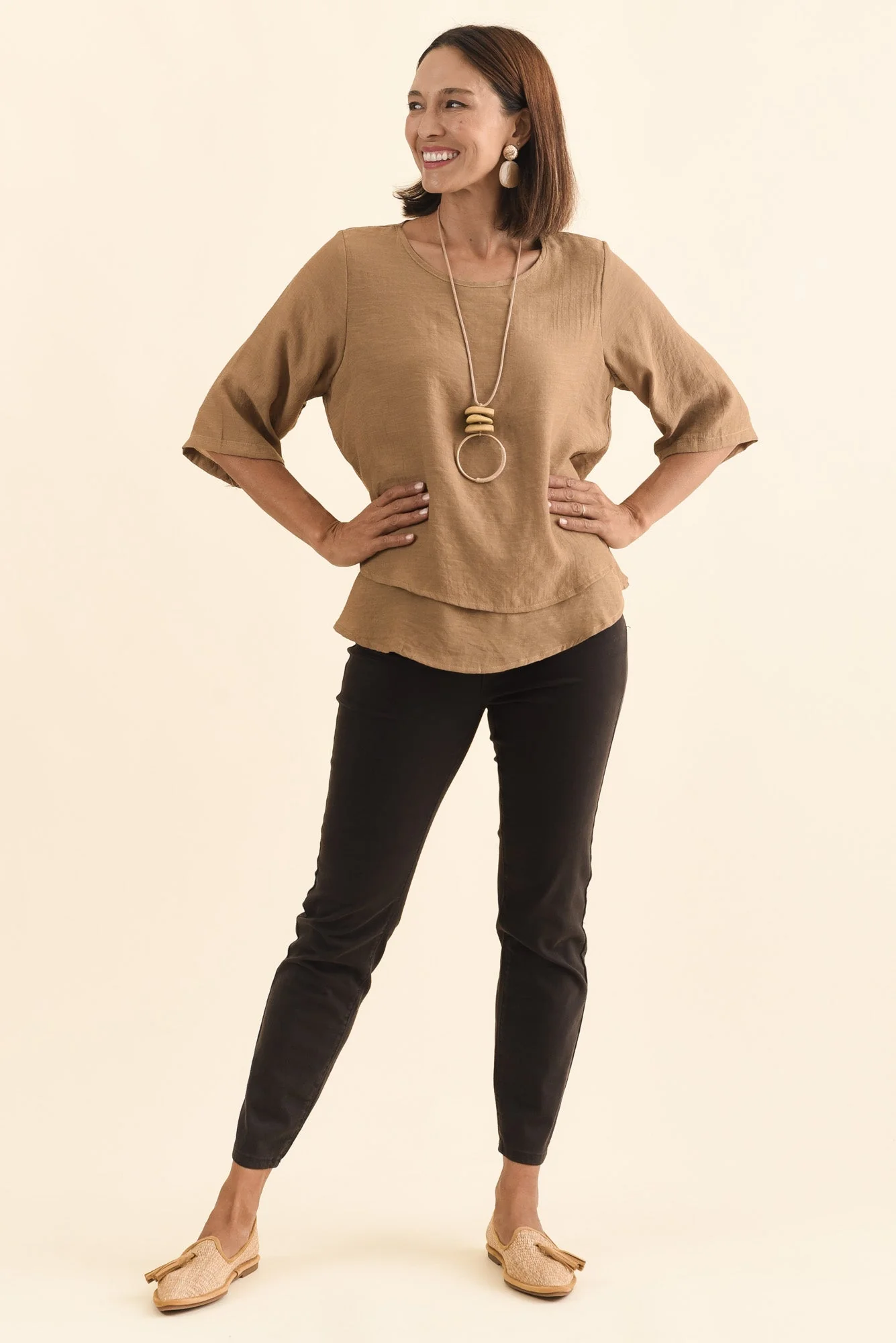 Liora Mocha Layered Top - Image 6