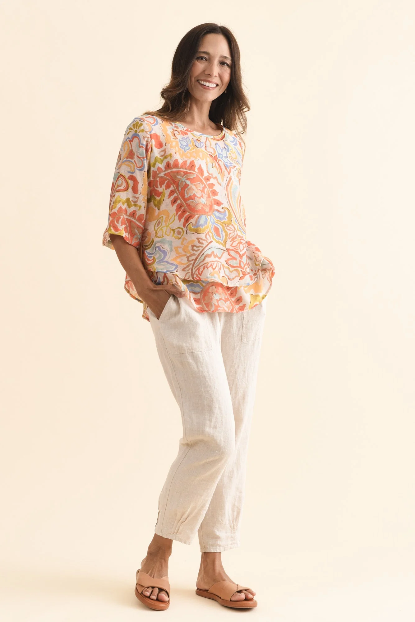 Liora Orange Paisley Layered Top - Image 6