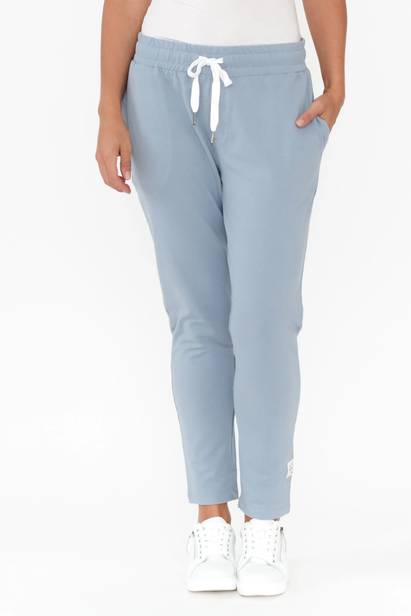 Lobby Light Blue Cotton Relaxed Sweatpants