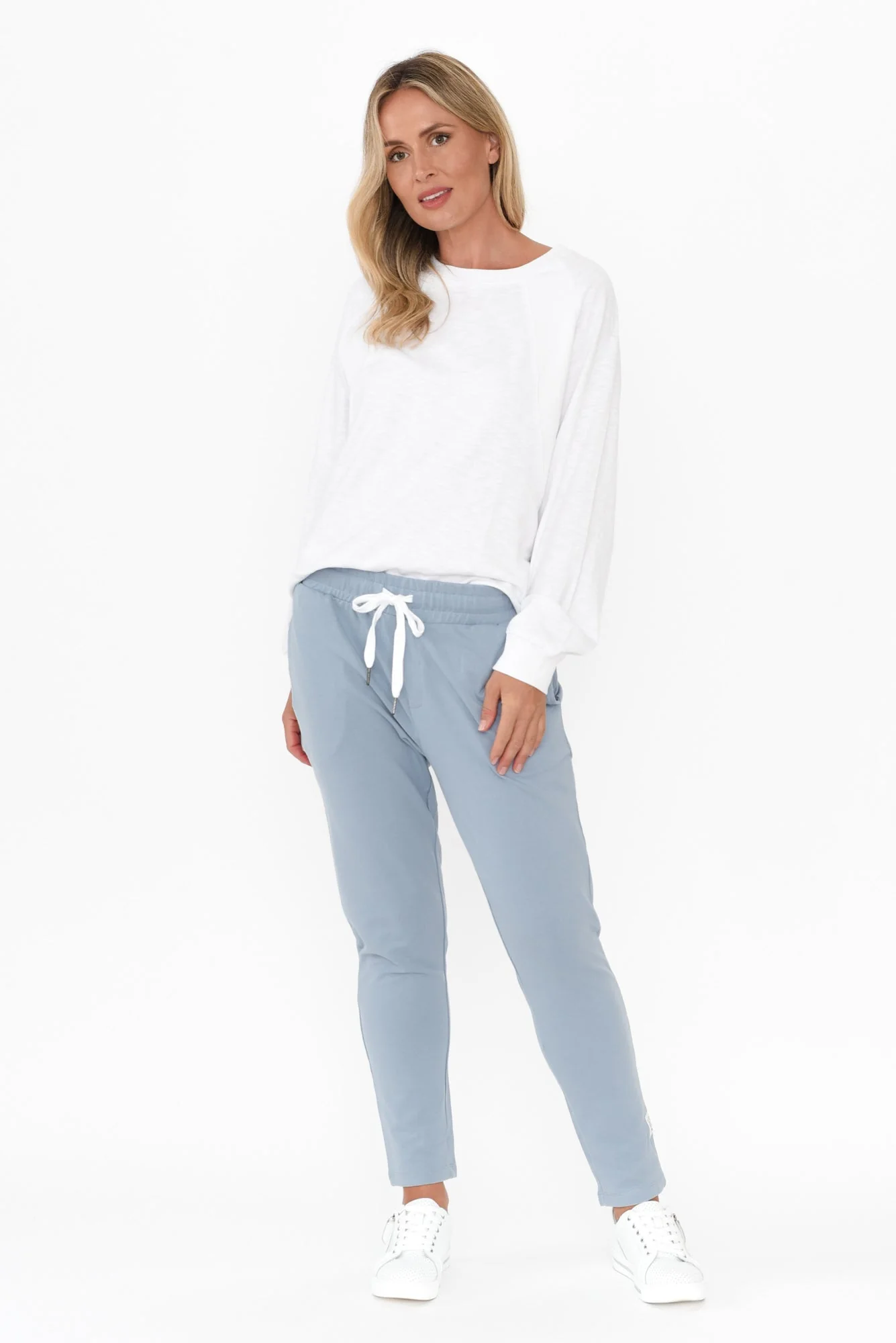 Lobby Light Blue Cotton Relaxed Sweatpants - Image 3