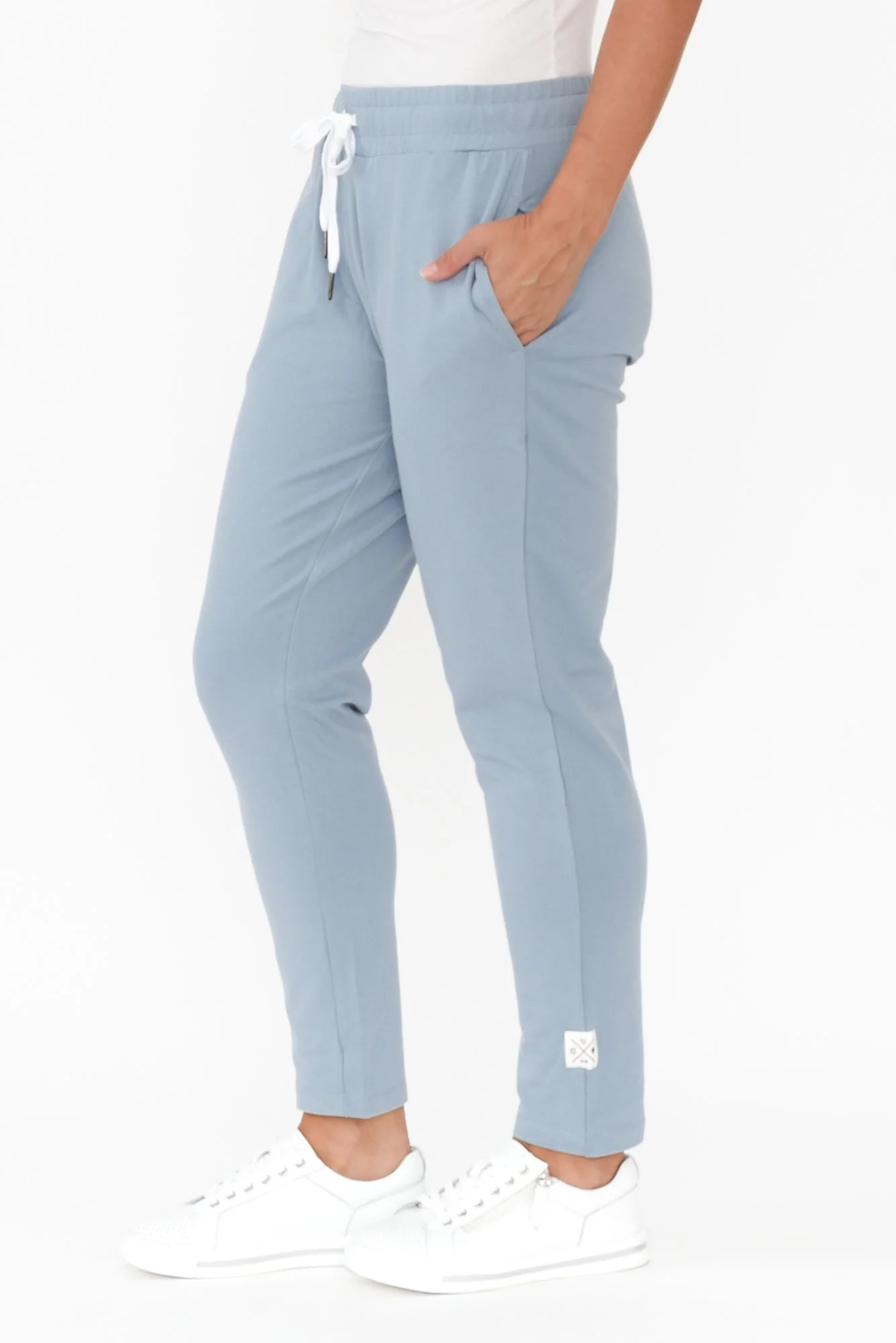 Lobby Light Blue Cotton Relaxed Sweatpants - Image 4