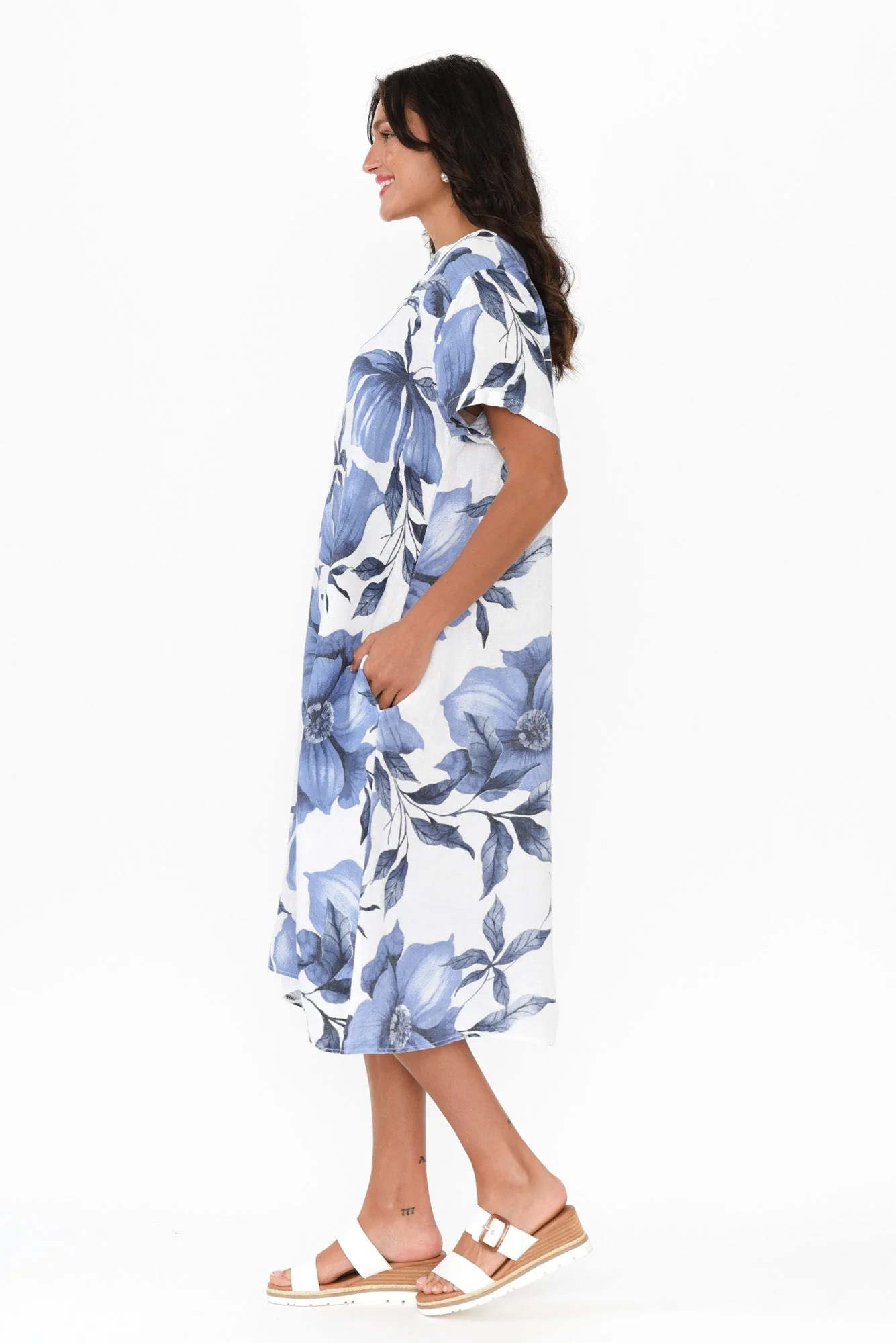 Louisiana White Floral Button Dress - Image 3