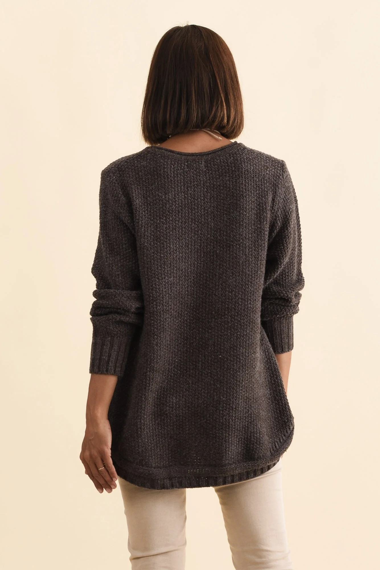 Lucas Chocolate Knit Button Jumper - Image 5