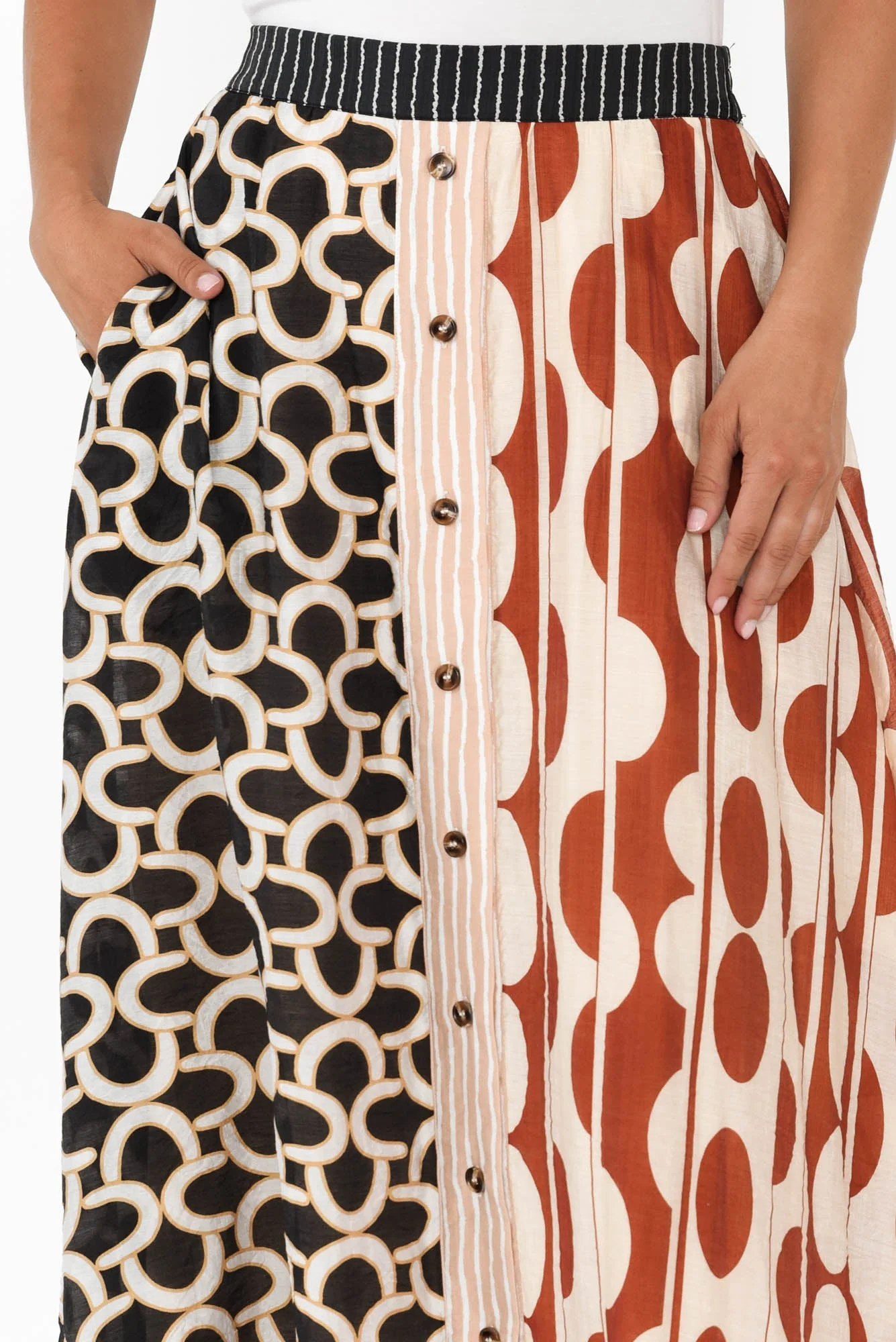 Lucie Blush Geo Button Up Skirt - Image 5