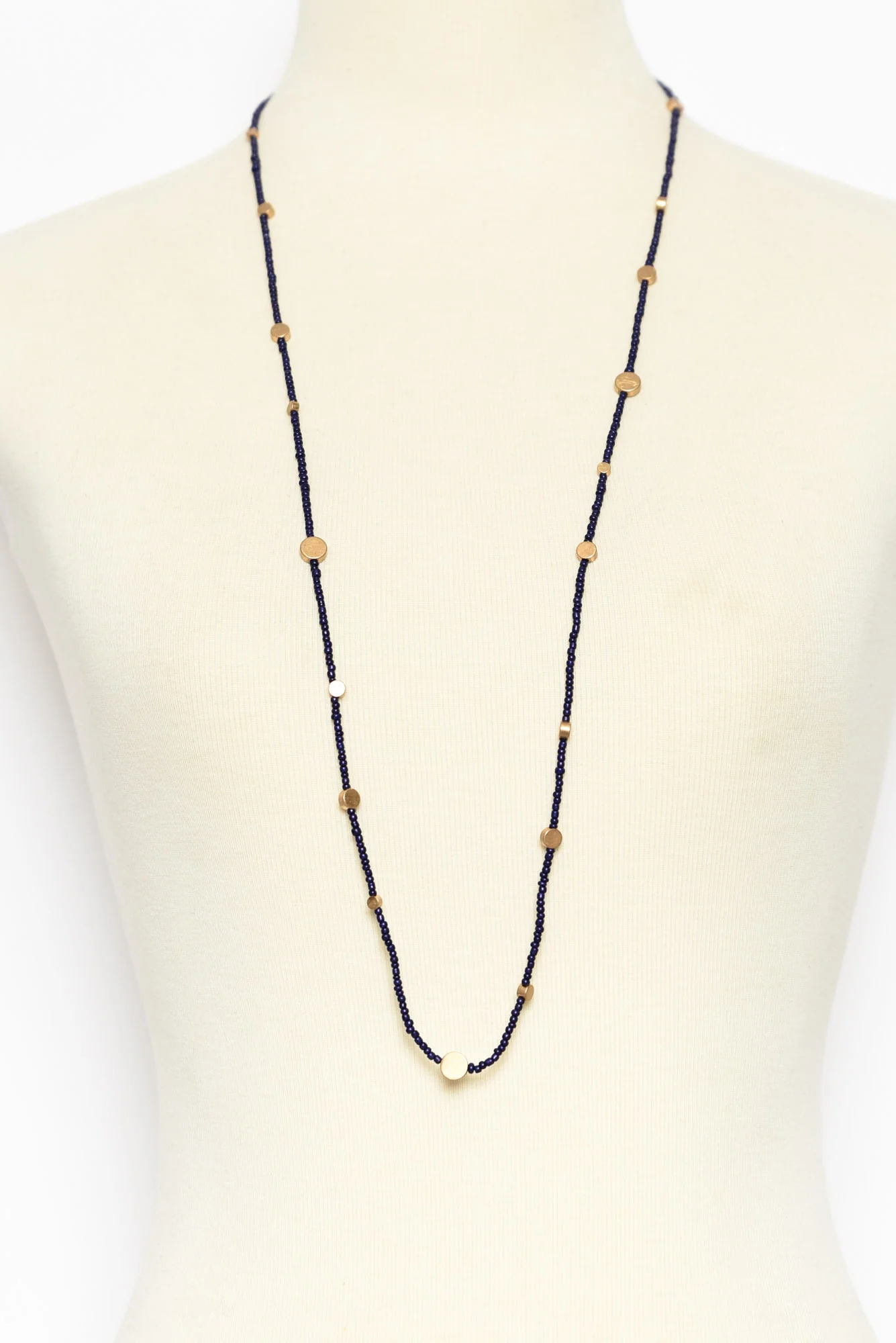 Lura Navy Beaded Necklace - Image 2