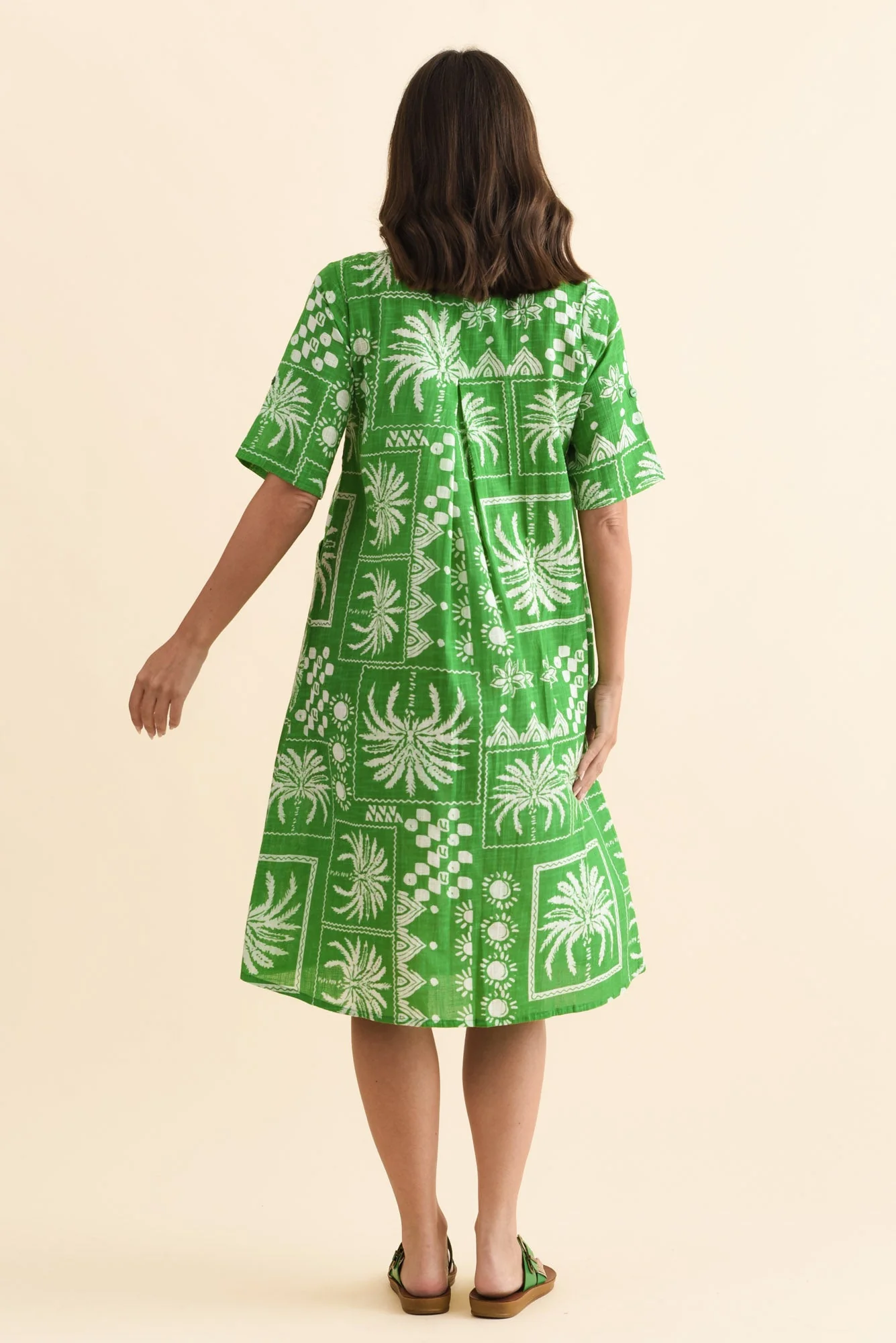 Mackie Green Tile Cotton Pocket Dress - Image 4