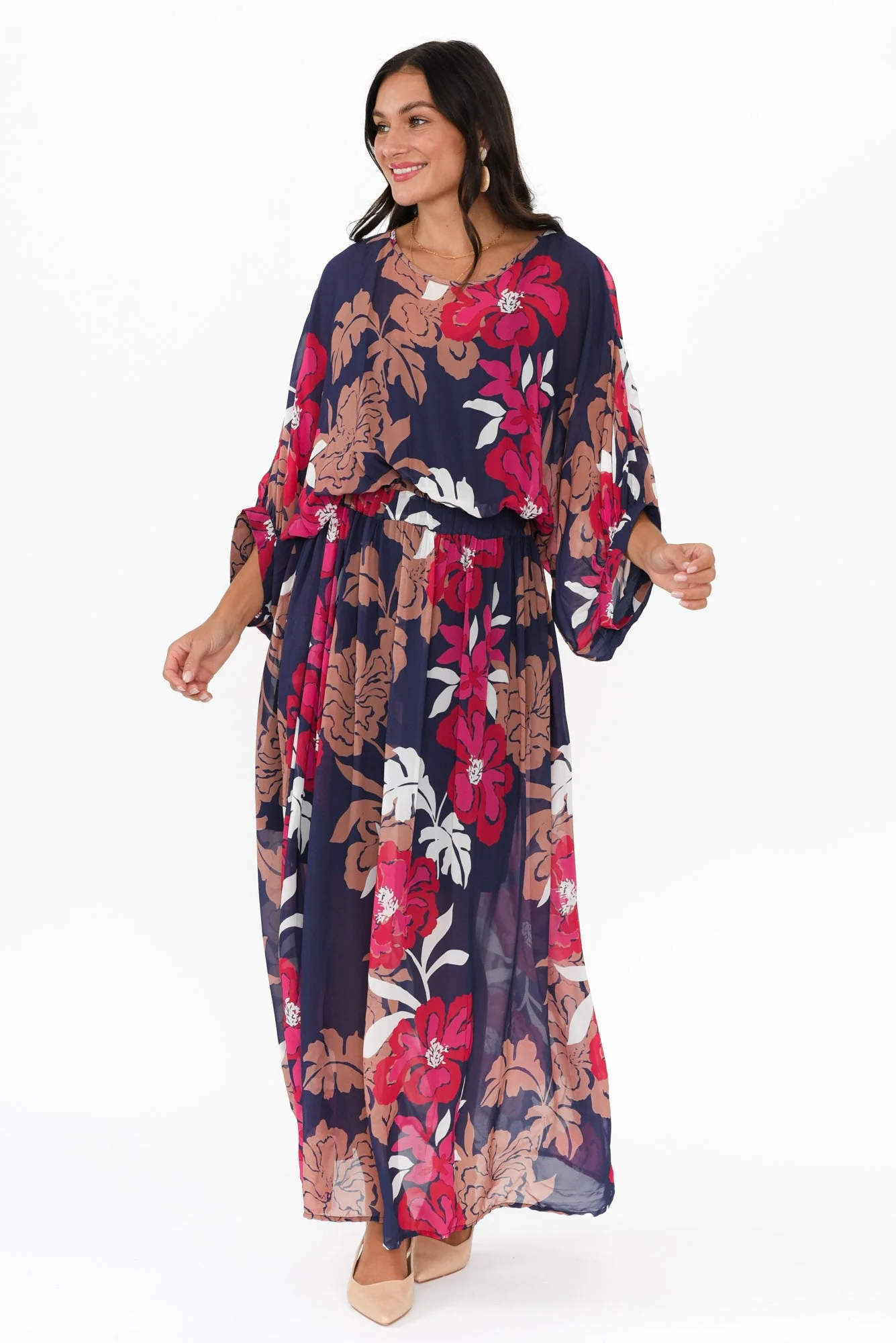 Magnetic Navy Floral Long Sleeve Dress - Image 6