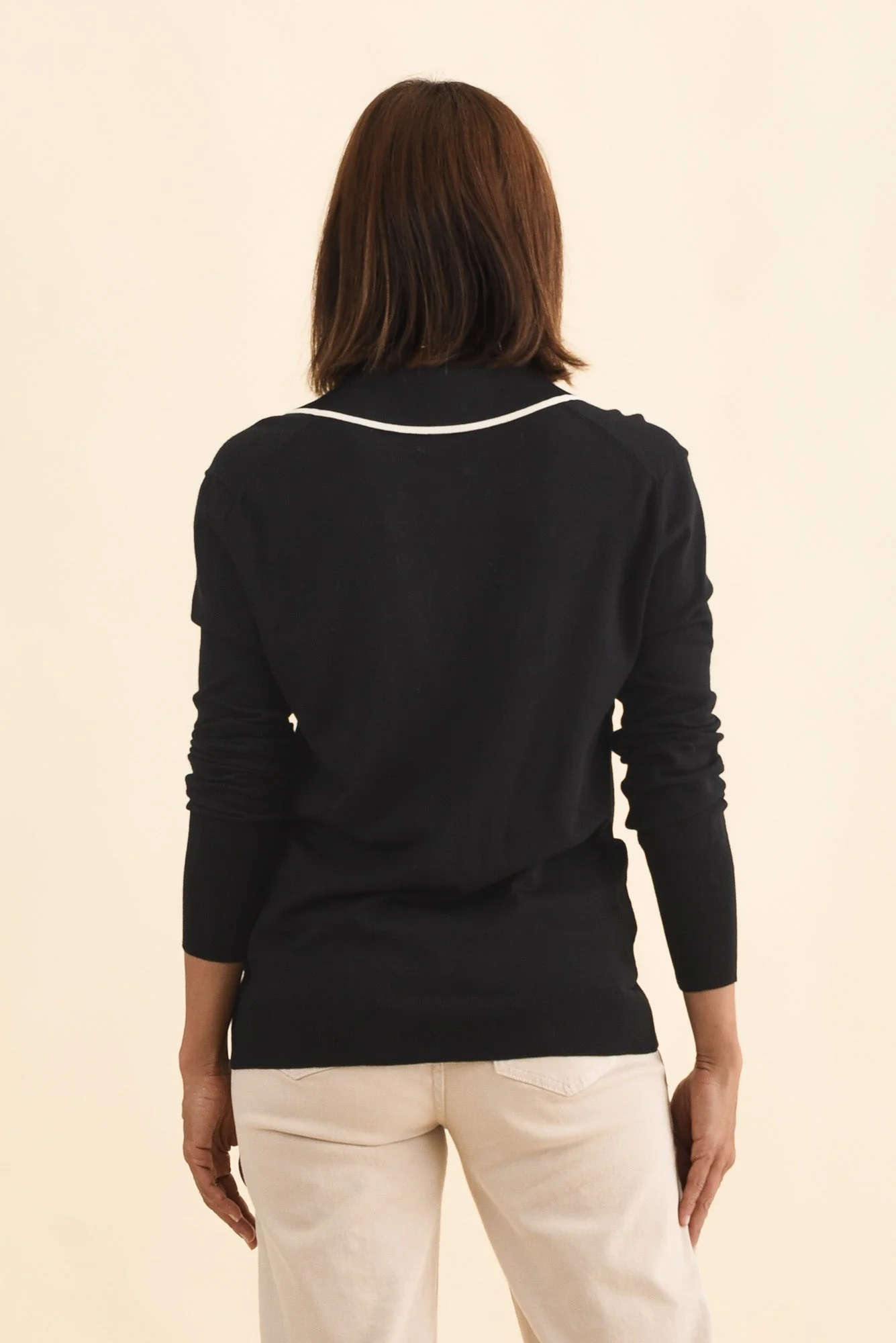 Makenna Black Collared Knit Top - Image 4