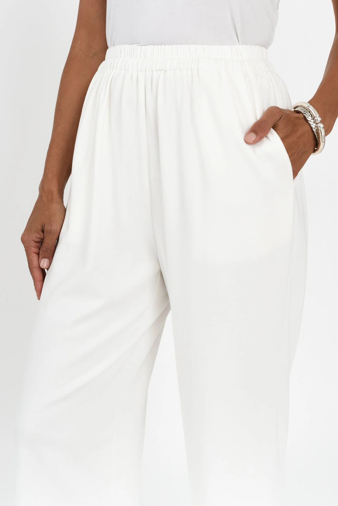 Malay White Wide Leg Pants - Image 3