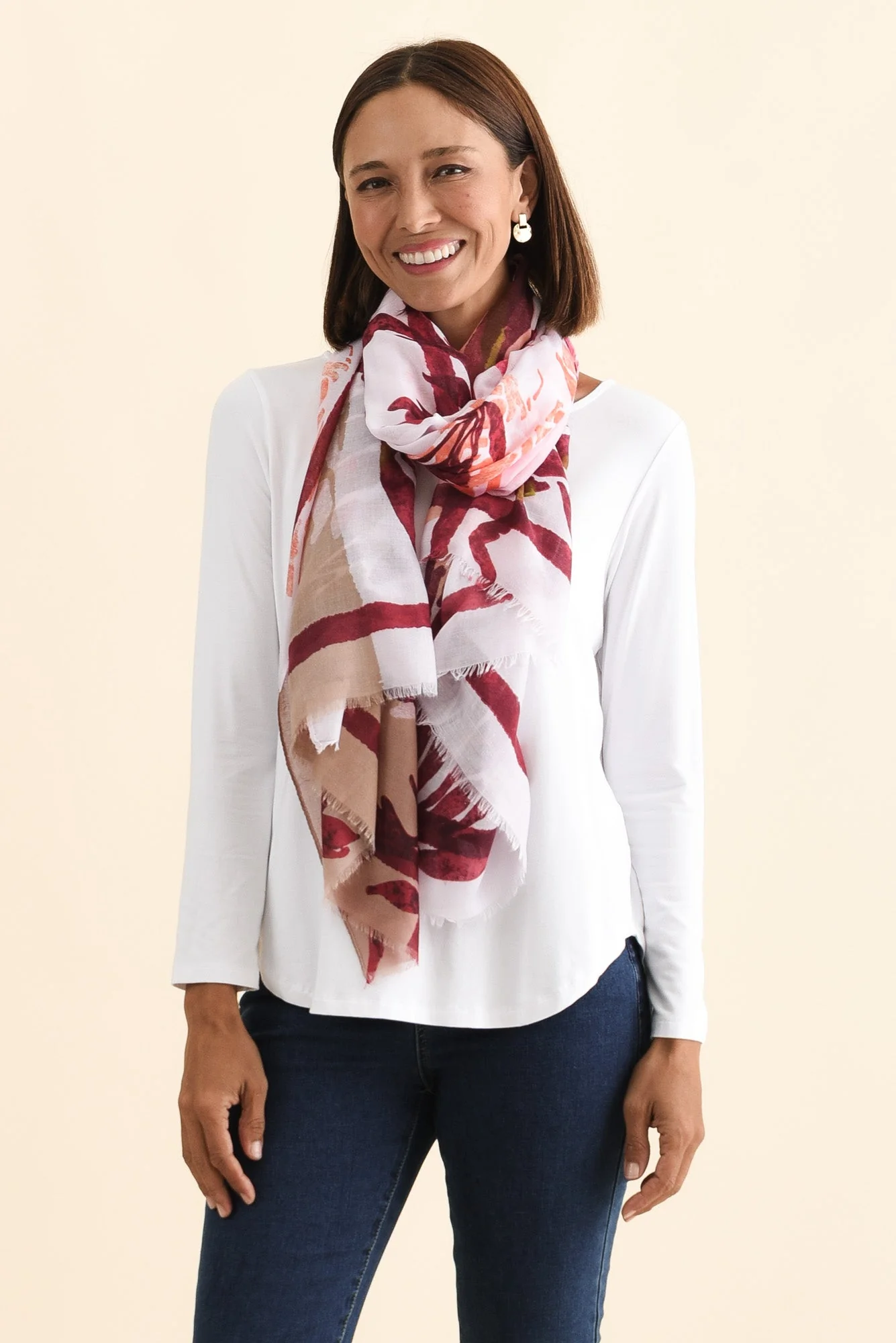 Maleny Pink Garden Scarf