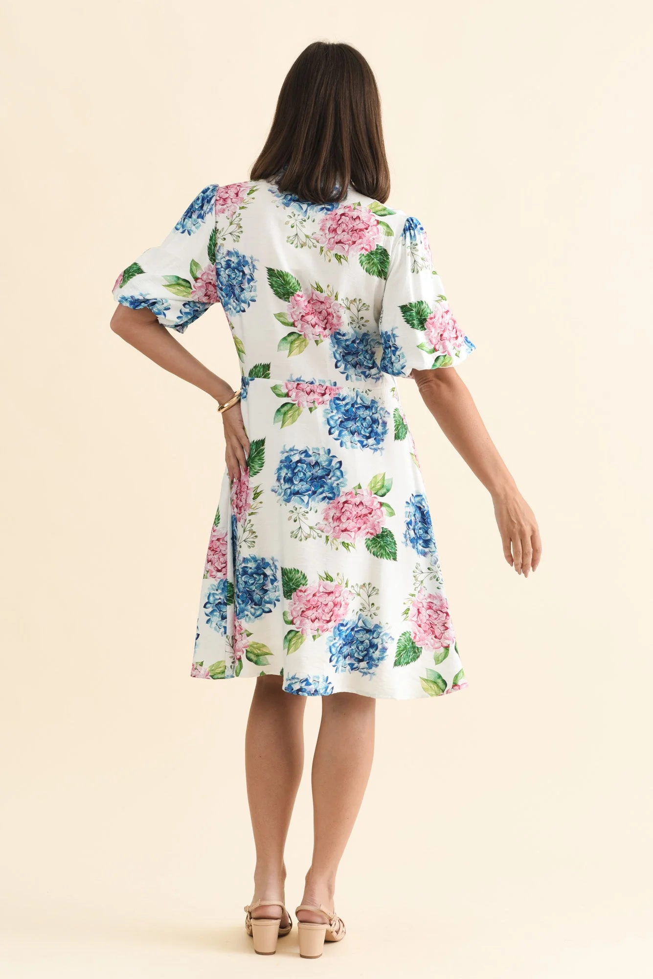 Malia White Flower Linen Cotton Dress - Image 5