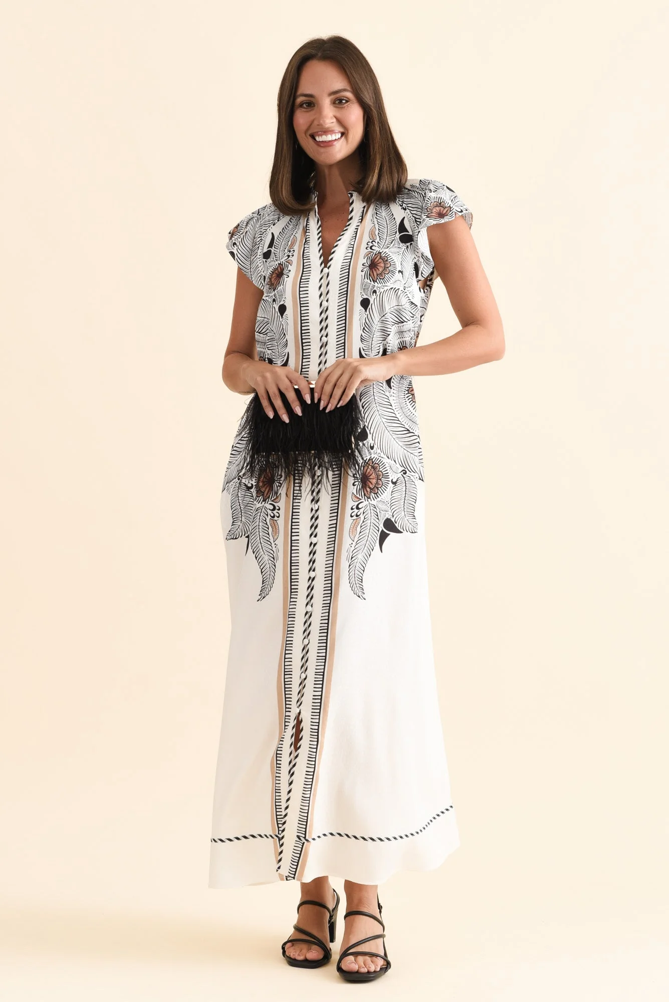 Malika Ivory Casablanca Tie Dress
