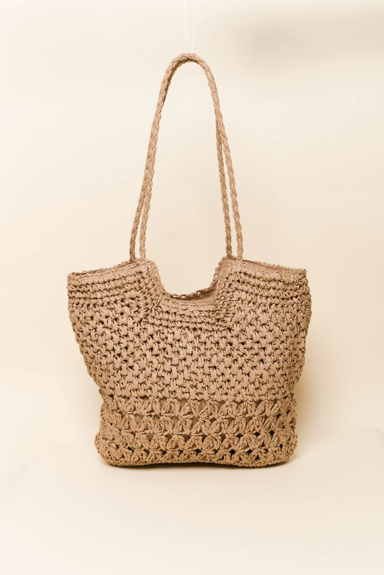 Malta Tan Straw Tote Bag - Image 2