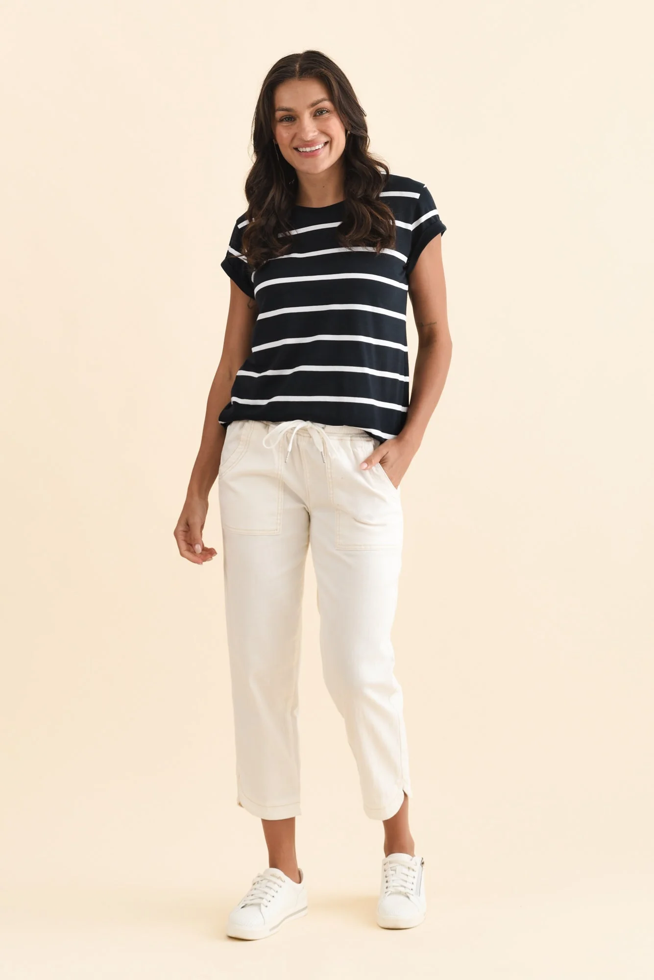 Manly Navy Stripe Cotton Tee - Image 6