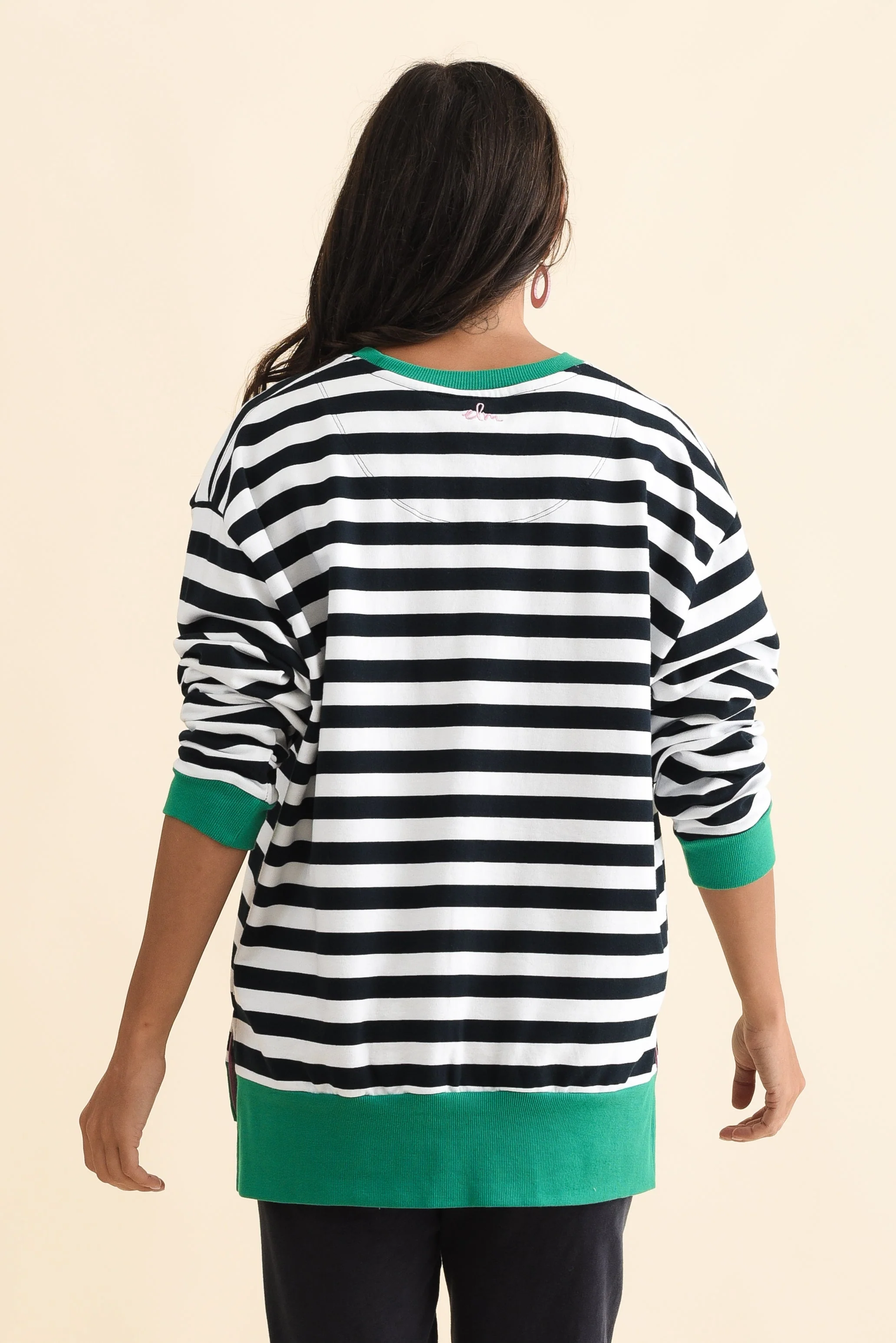 Maps Navy Stripe Cotton Crewneck Sweatshirt - Image 4