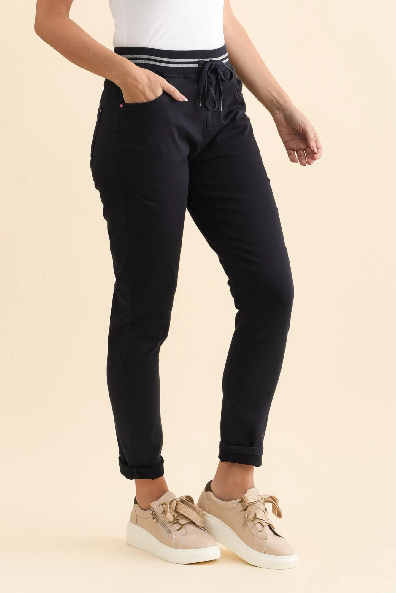 Margo Navy Drawstring Pants - Image 4
