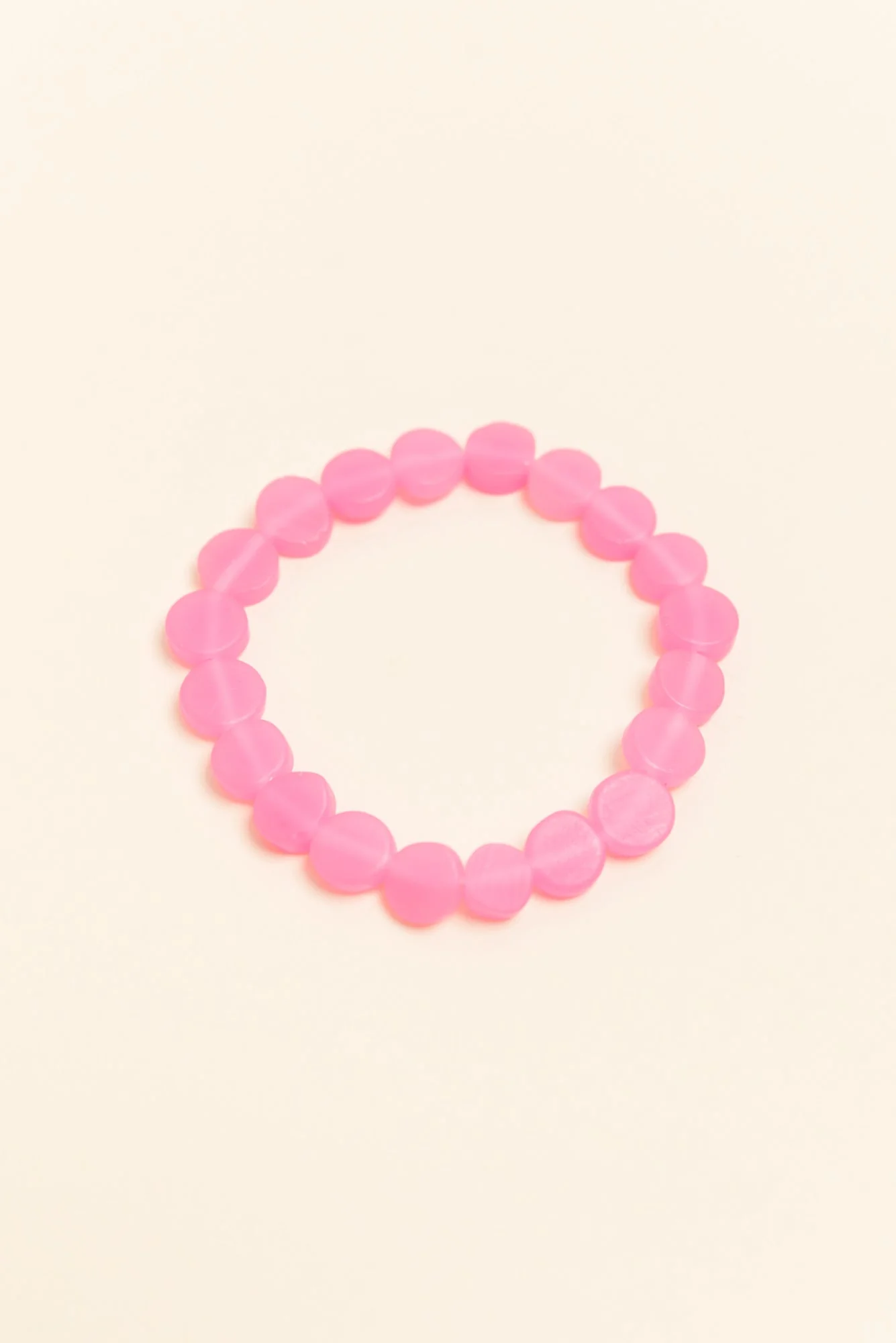 Mari Hot Pink Resin Beaded Bracelet