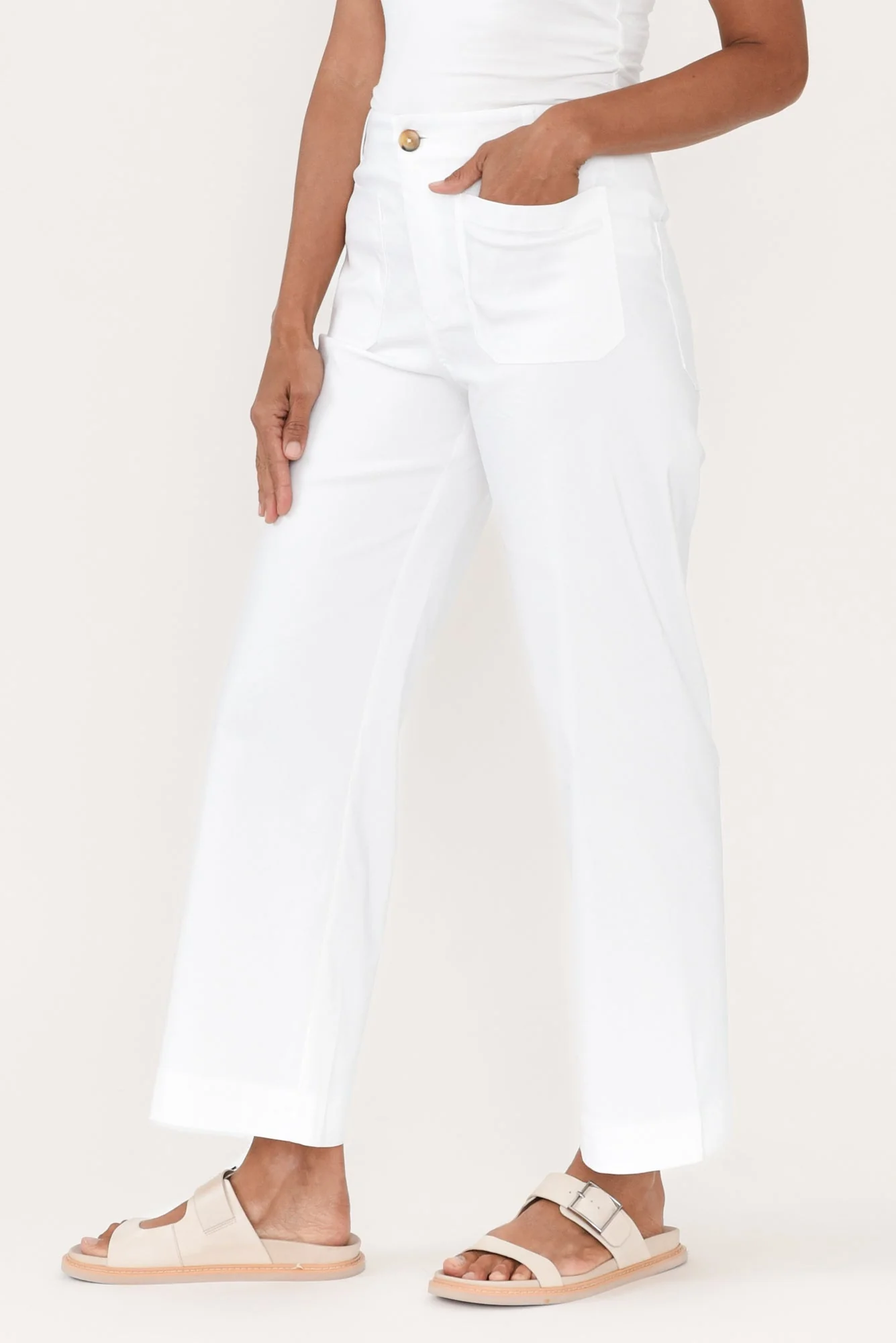 Marine White Straight Leg Pants - Image 4