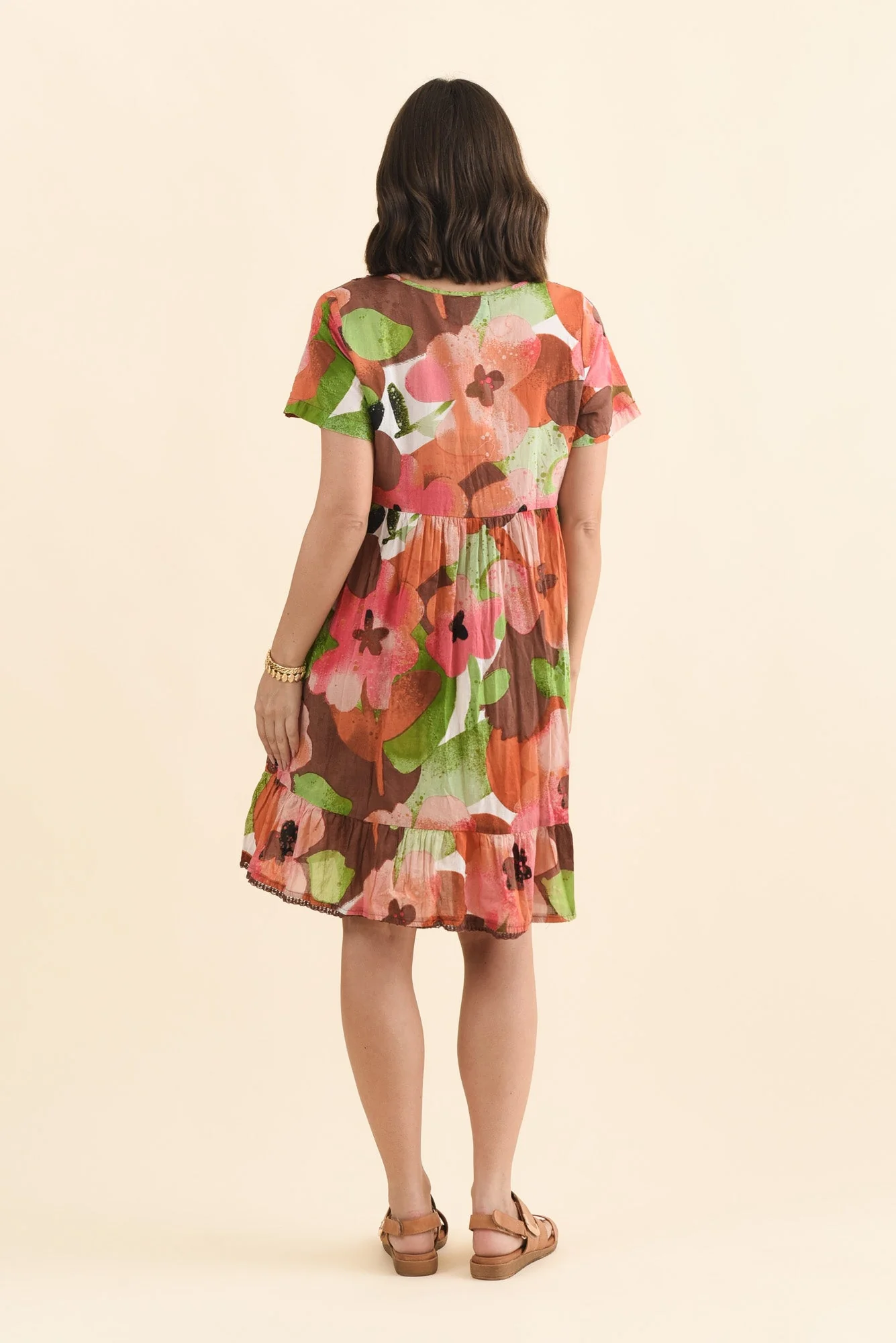 Marisol Pink Floral Crinkle Cotton Dress - Image 5