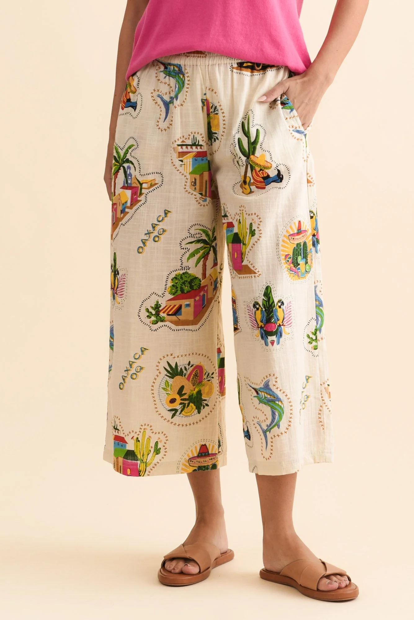 Marla Natural Fiesta Wide Leg Pants
