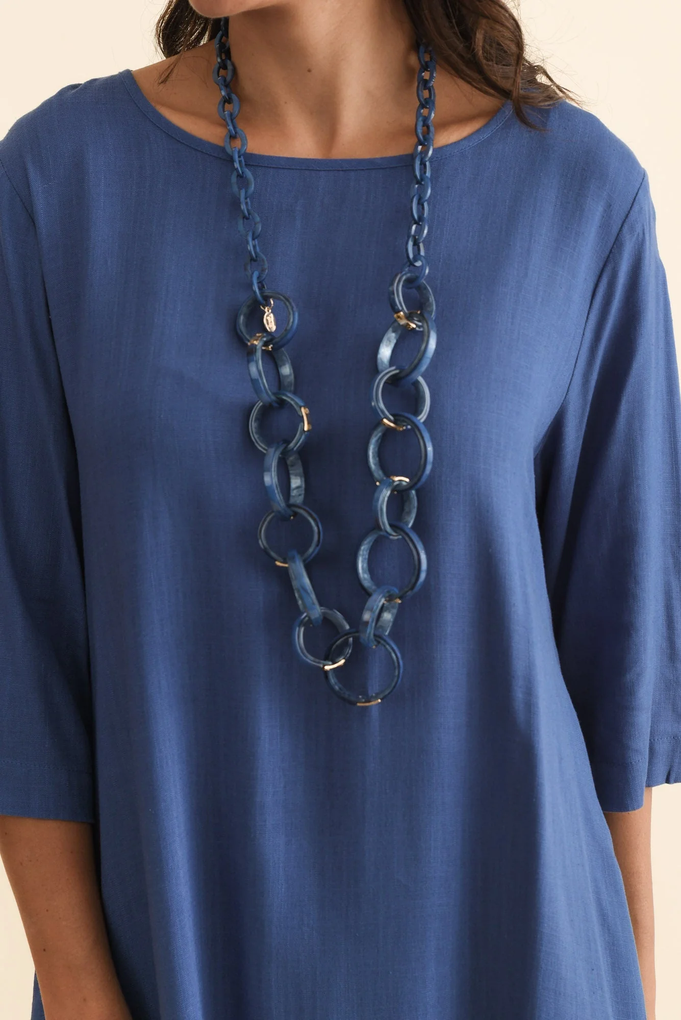 Marley Blue Linen Blend Dress - Image 5