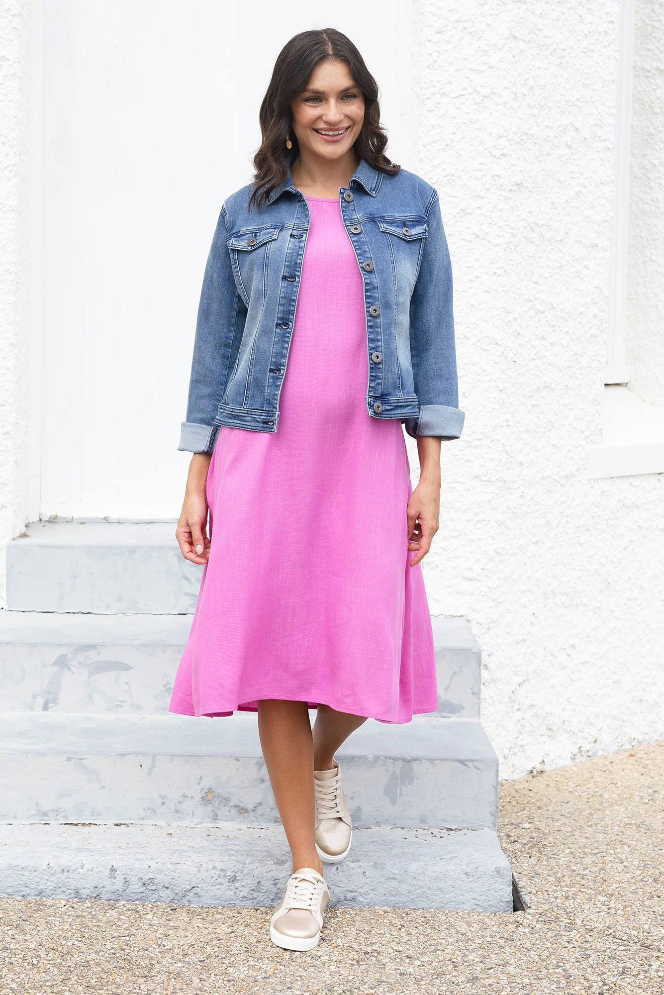Marley Pink Linen Blend Dress