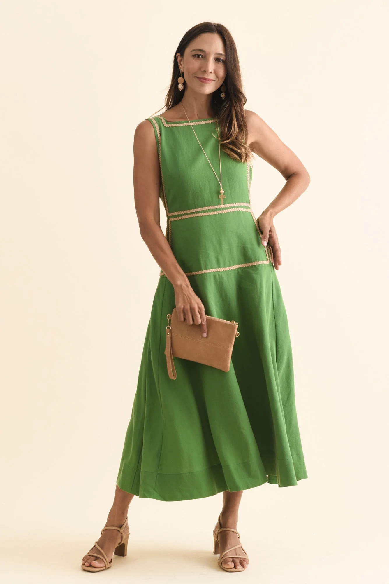 Marlin Green Contrast Trim Dress - Image 2