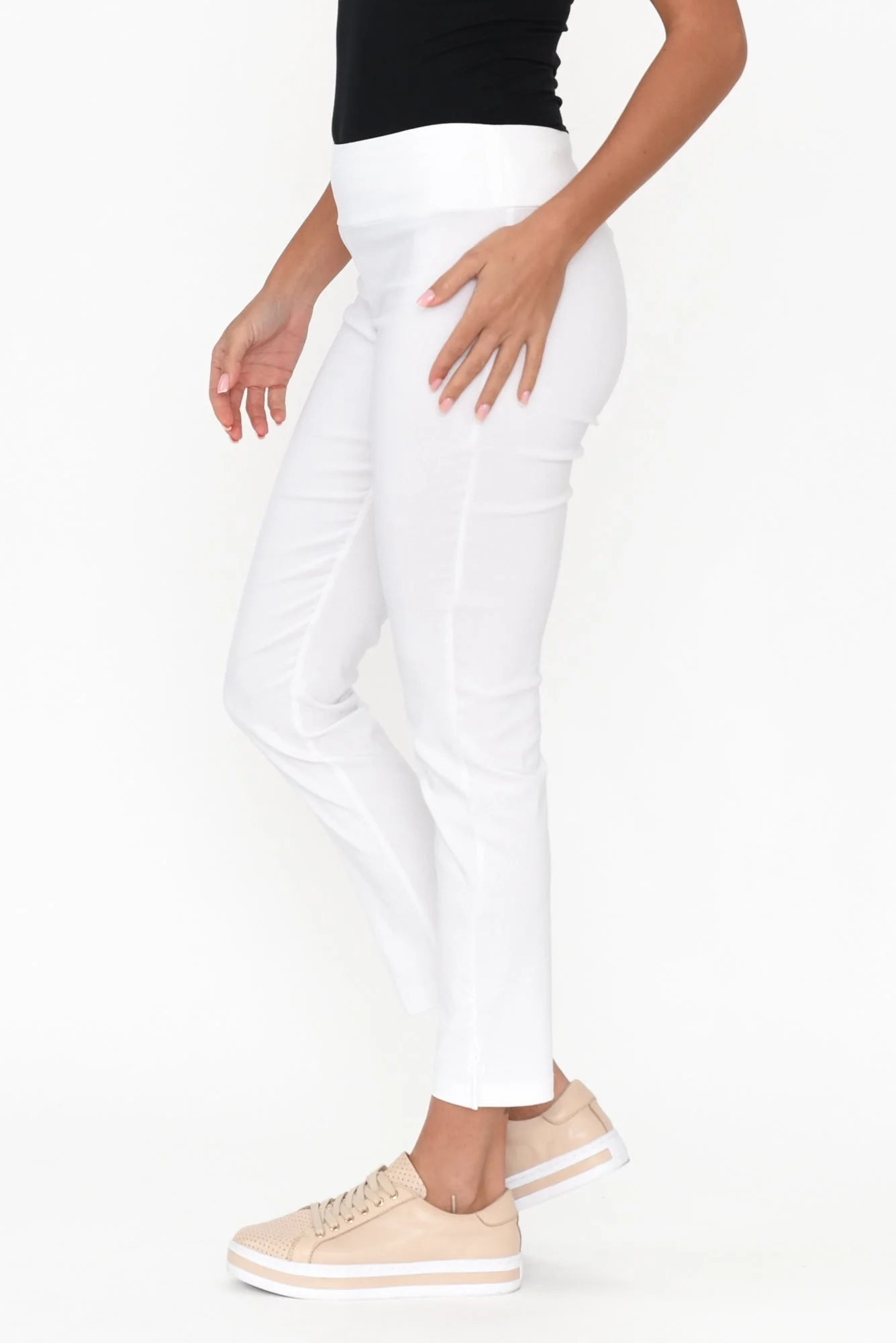 Marlin White Slim Leg Pants - Image 5