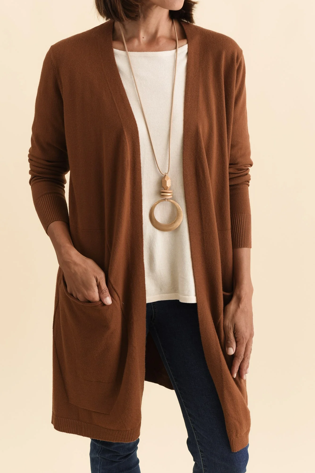 Mary Chocolate Pocket Cardigan - Image 6