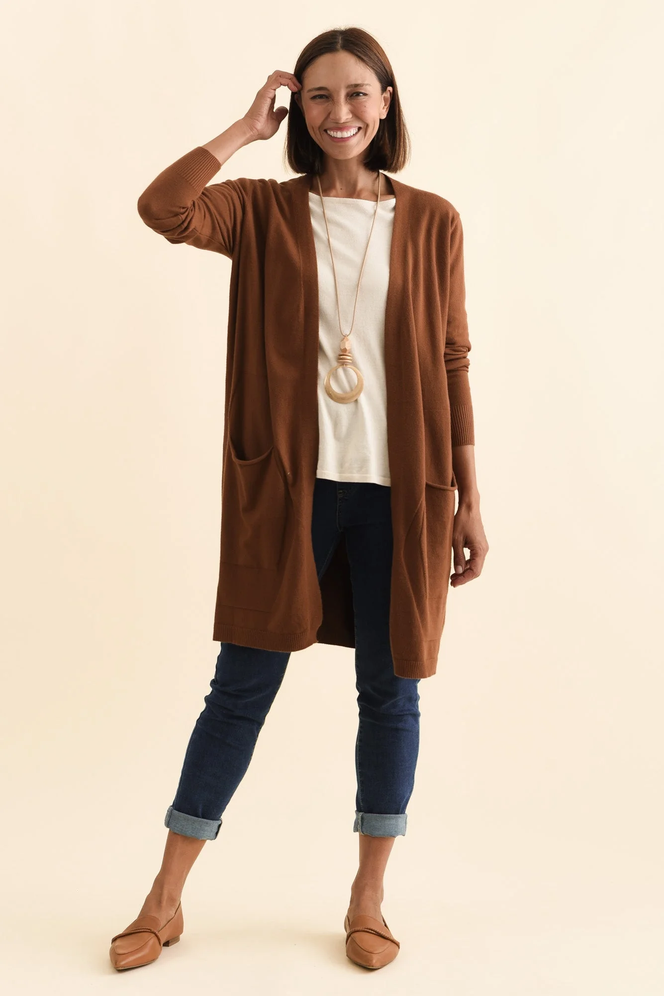 Mary Chocolate Pocket Cardigan - Image 7