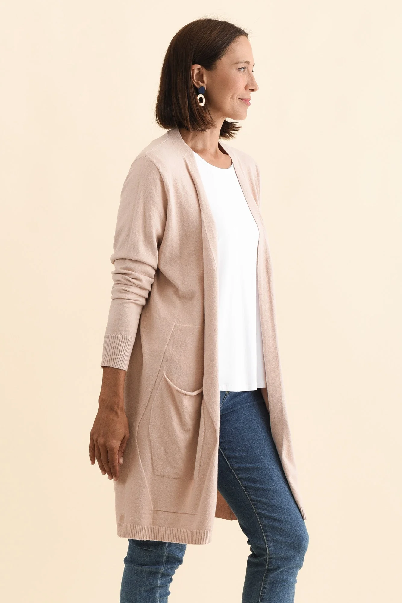 Mary Light Pink Pocket Cardigan - Image 3
