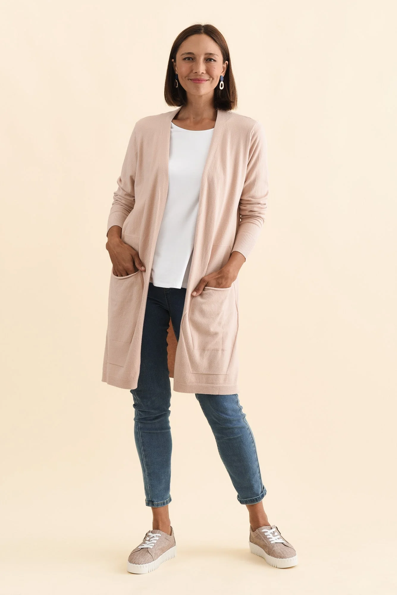 Mary Light Pink Pocket Cardigan - Image 6