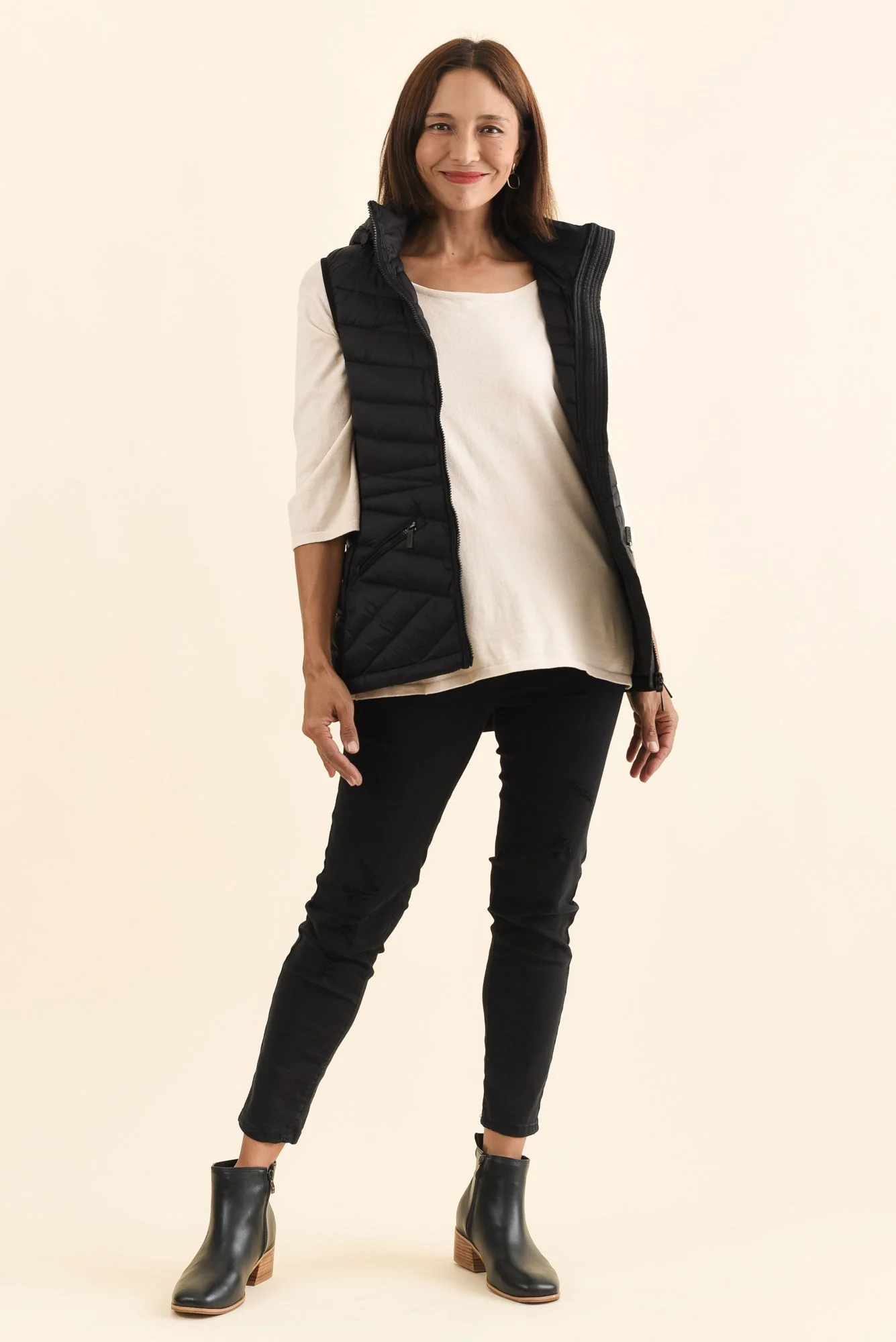 Maryclaire Black Down Puffer Vest - Image 2