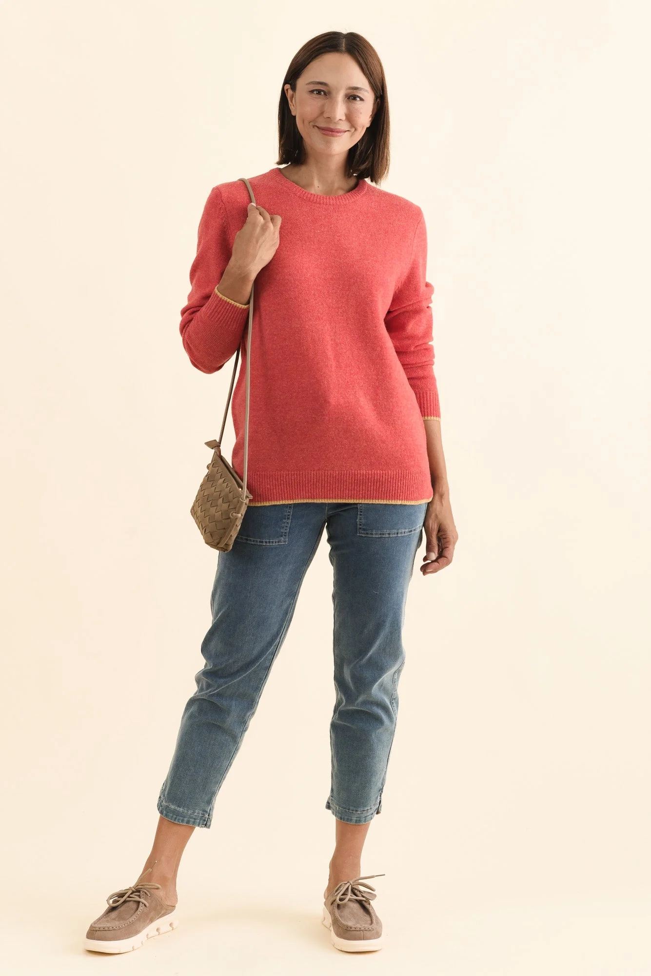 Maura Berry Contrast Trim Wool Jumper - Image 2