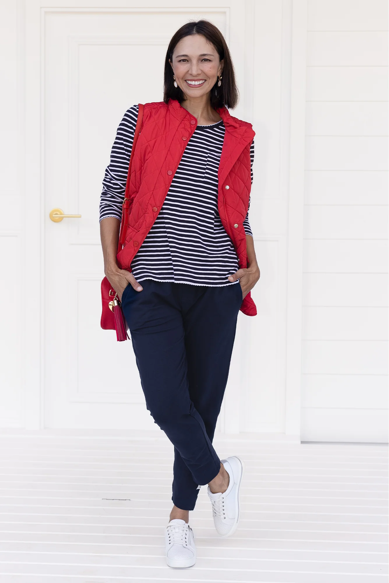 Max Red Quilted Pocket Vest