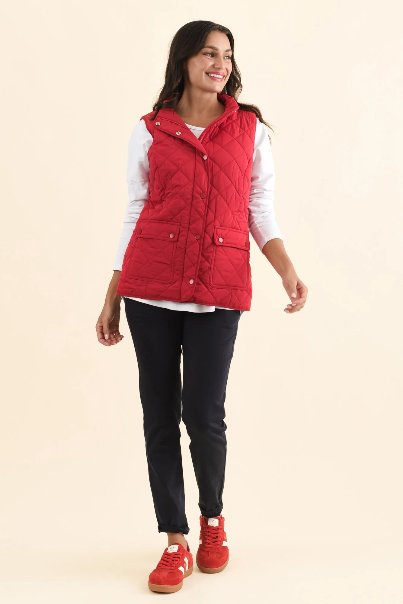 Max Red Quilted Pocket Vest - Image 3