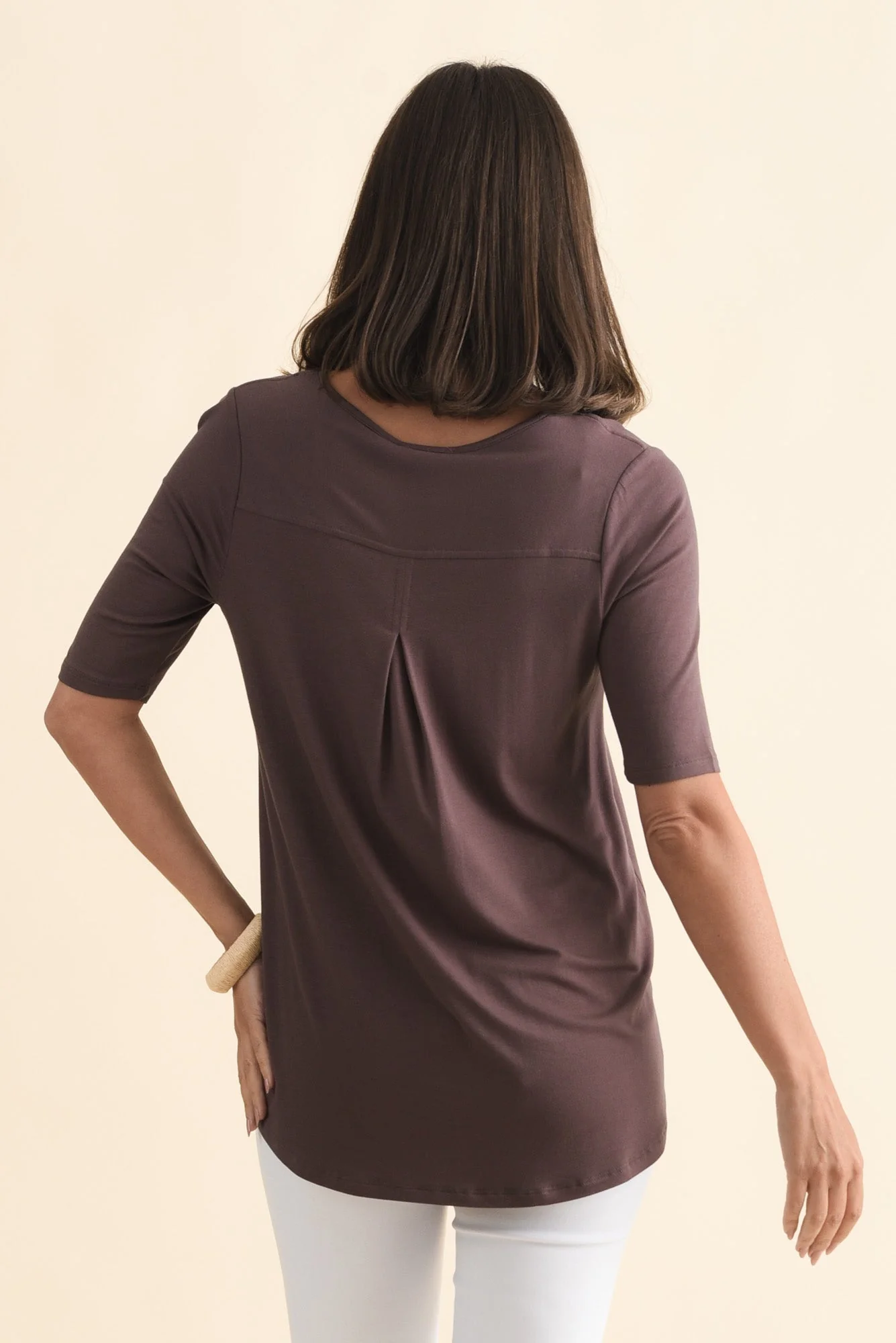 Maya Brown Half Sleeve Tee - Image 5
