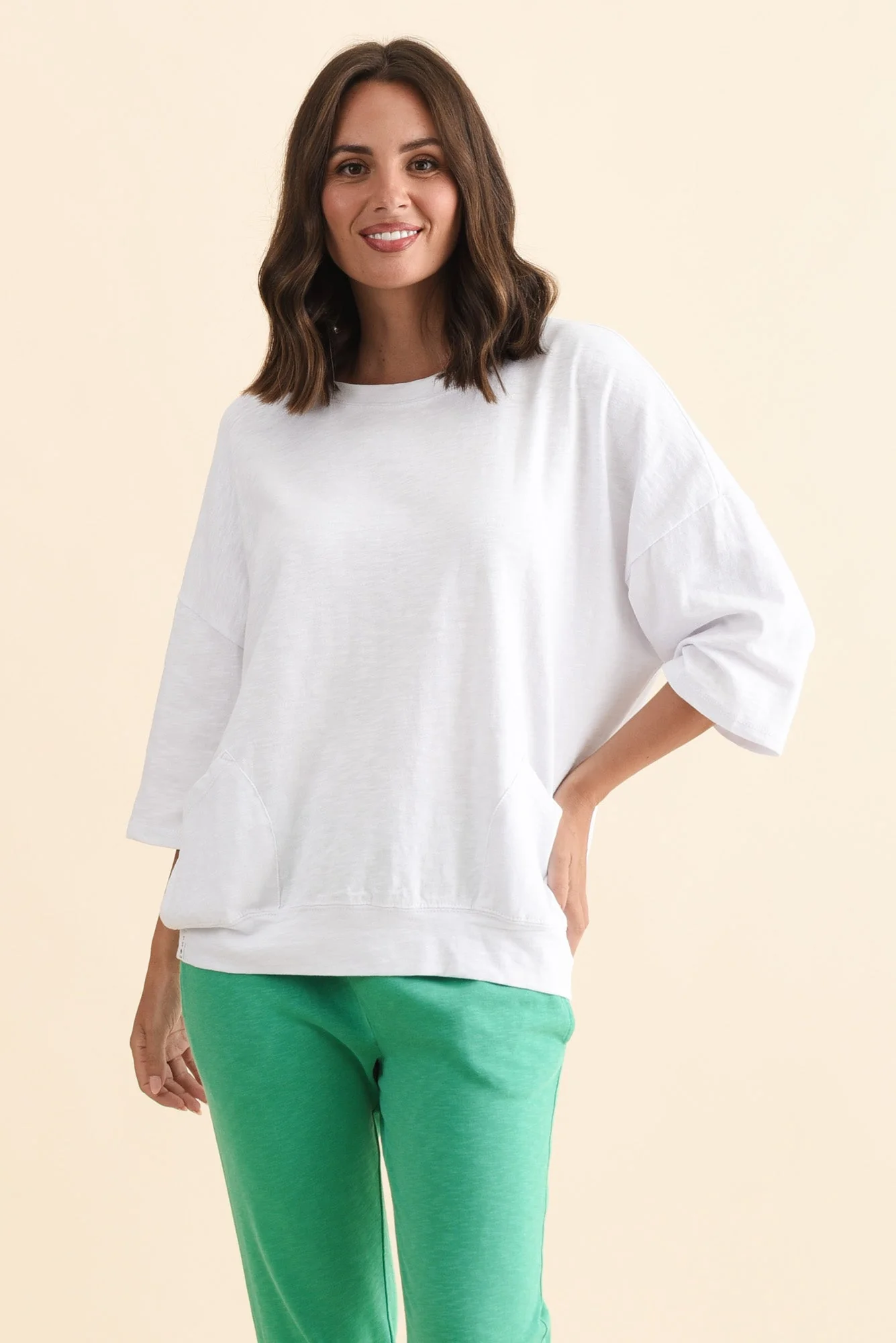 Mazie White Cotton Sweat - Image 2